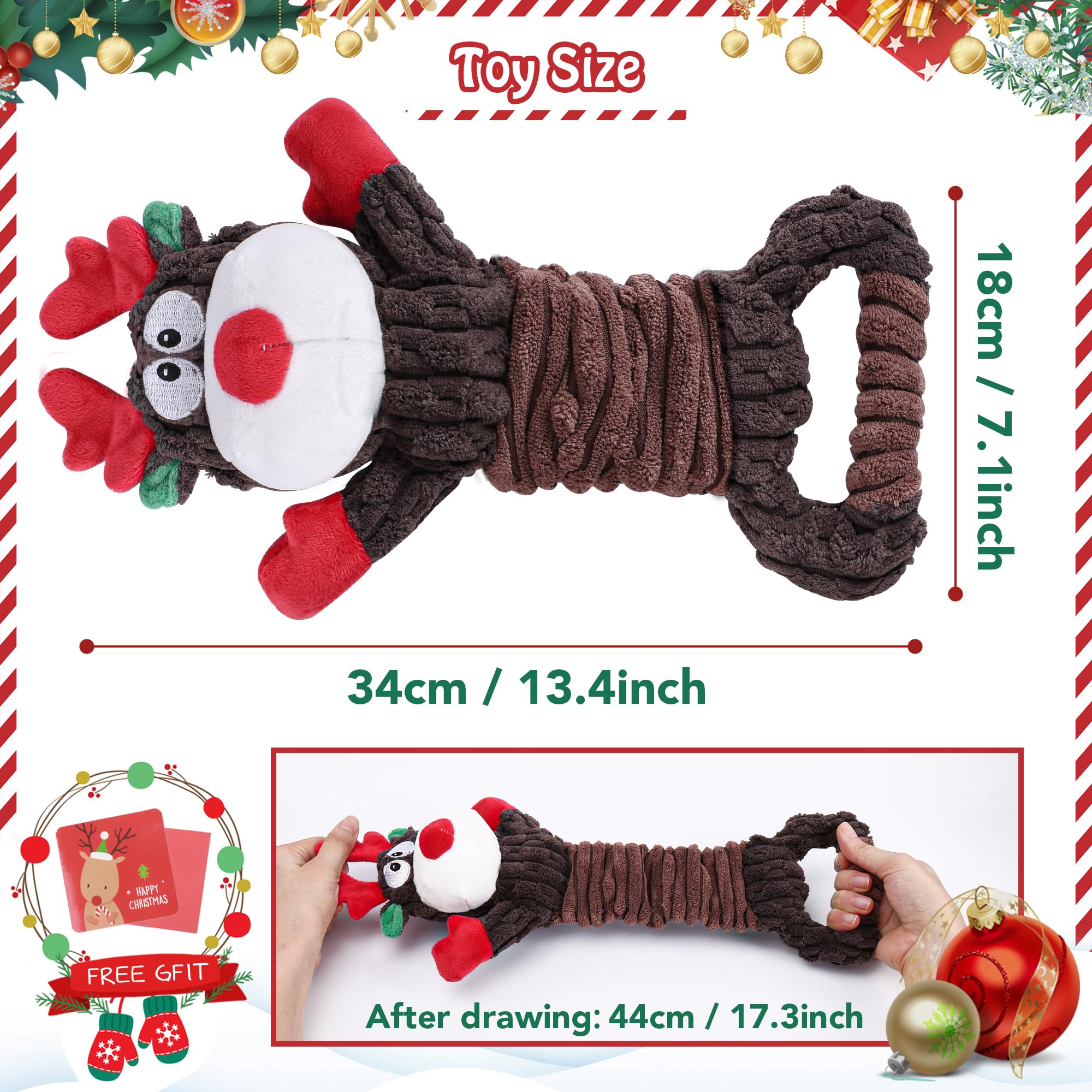 Newget Dog Toys With Squeaker, Plush Stuffed Animals Toys For Aggressive Chewers, Cute Squeak Toys For Large Medium Small Dogs,