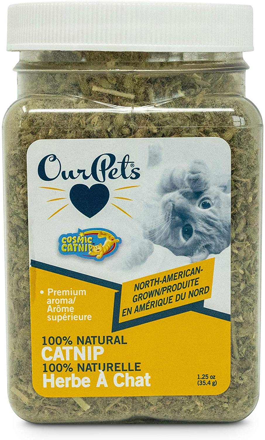 Ourpets Natural Premium High Potency North American Grown Catnip For Cats (1.25 Oz Jar, Pack Of 3) (3 Items)