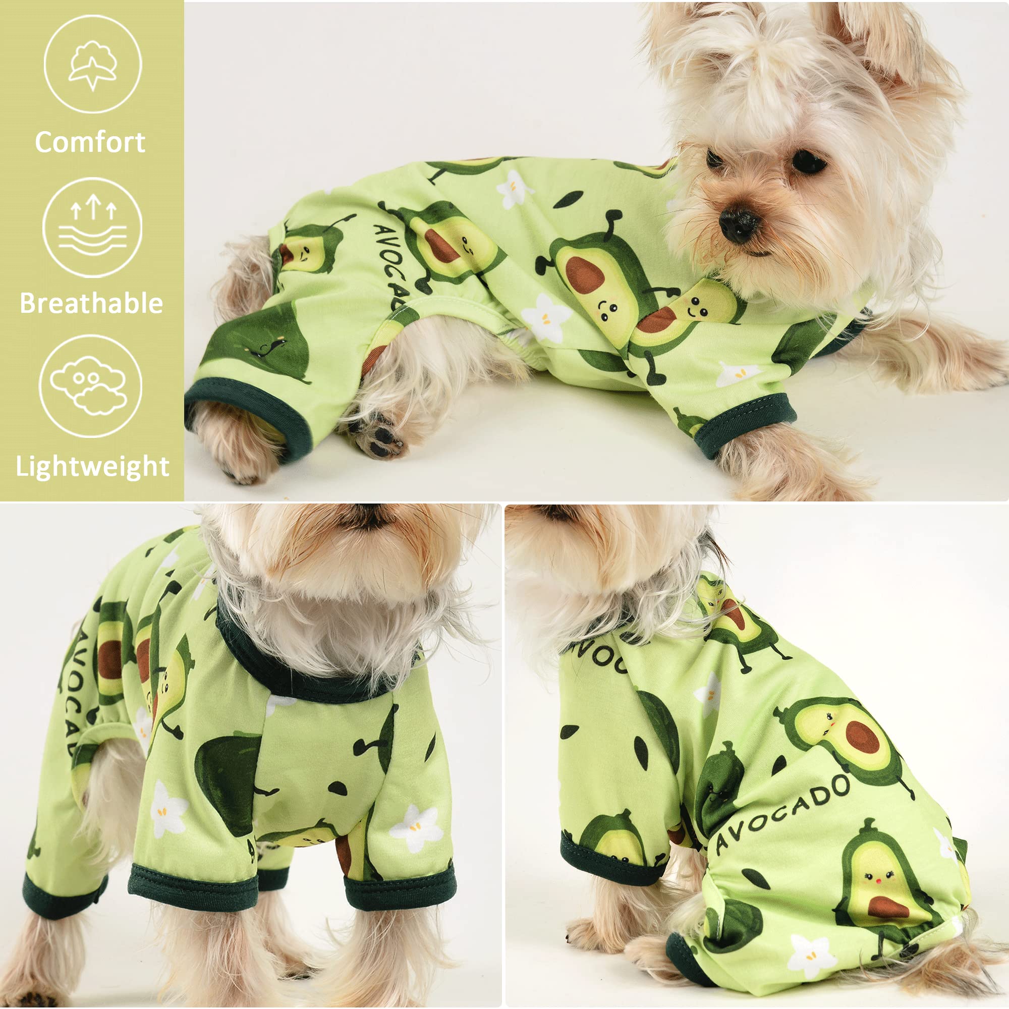 Dog Pajamas Kiwi Puppy Apparel Doggie Onesies Pet Clothes Cat Pjs for Small Dog Boy Girl