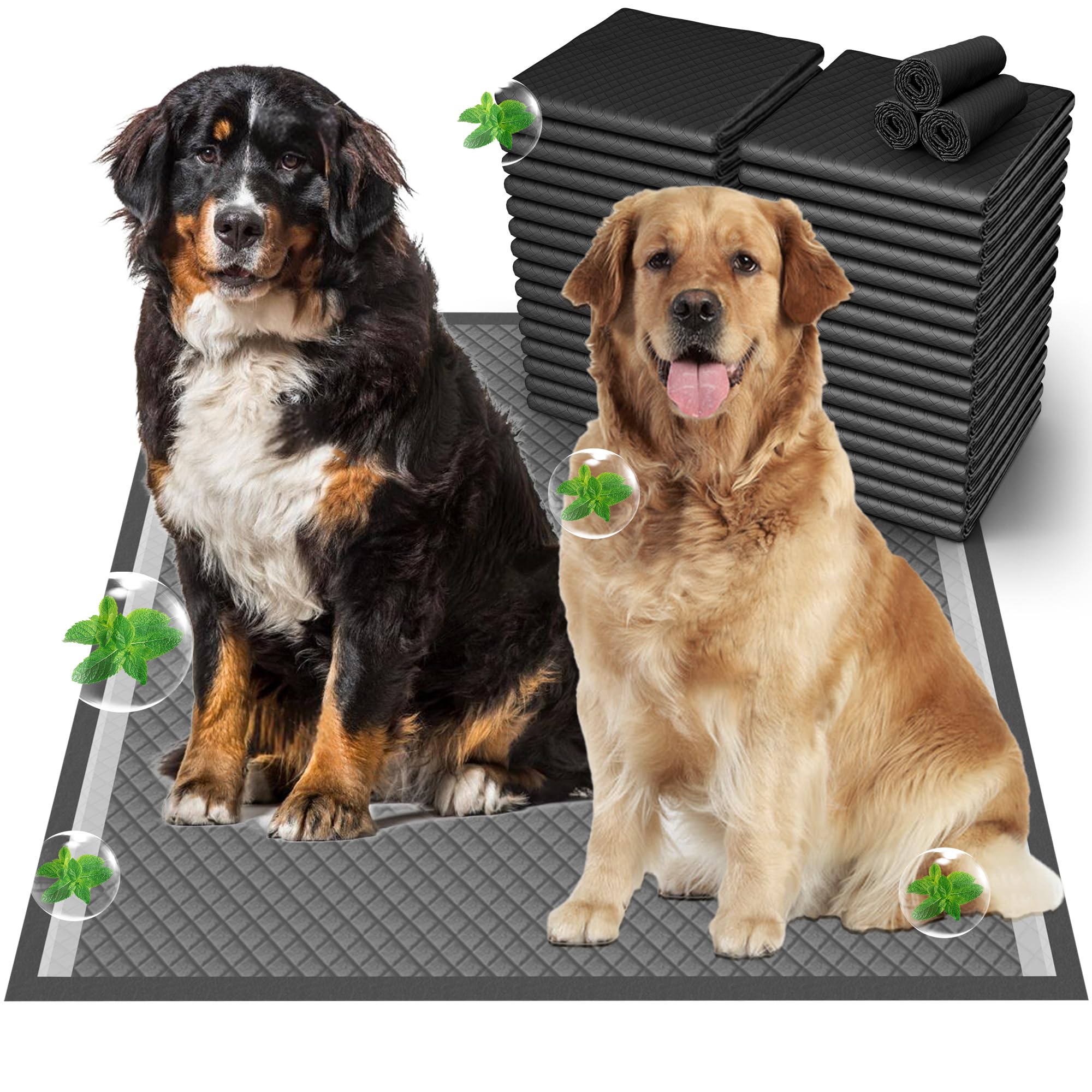 37x54 Activated Charcoal Dog Pee Pads - 50 Count,Extra Large,Super Absorbent,Leakproof,Long-Lasting Odor Control-Essential pet T