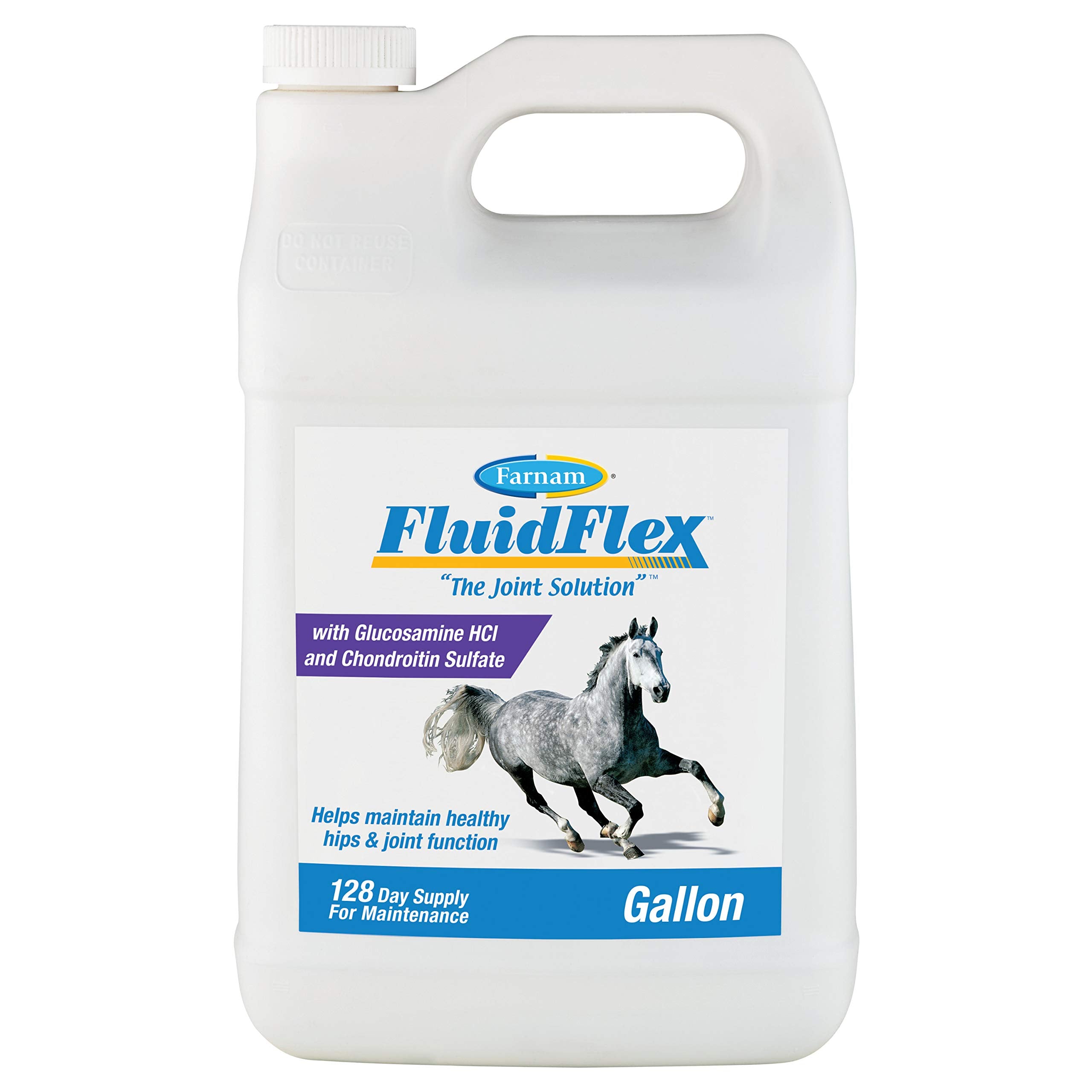 Farnam Fluidflex Liquid Joint Supplement for Horses, Helps Maintain Healthy Hip & Joint Function, 1 Gallon, 128 Ounces, 128 Day 