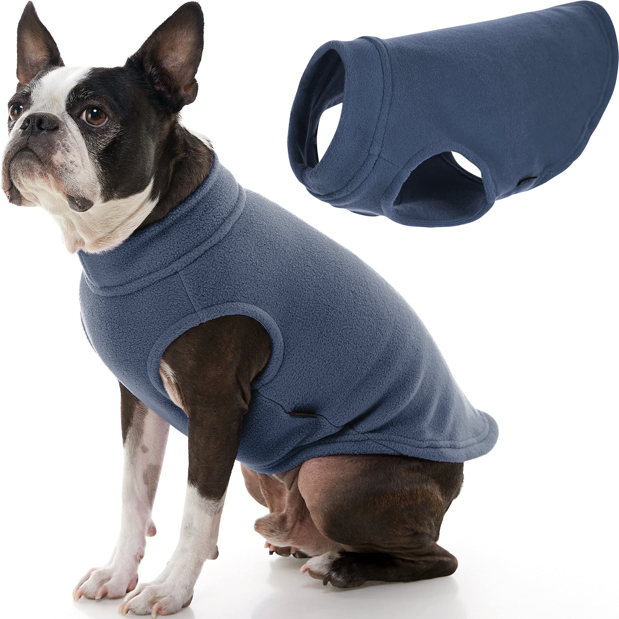 Gooby Stretch Fleece Vest Dog Sweater - Indigo Blue, X-Large - Warm Pullover Fleece Dog Jacket - Winter Dog Clothes For Small Dogs Boy - Dog Sweaters For Small Dogs To Dog Sweaters For Large Dogs