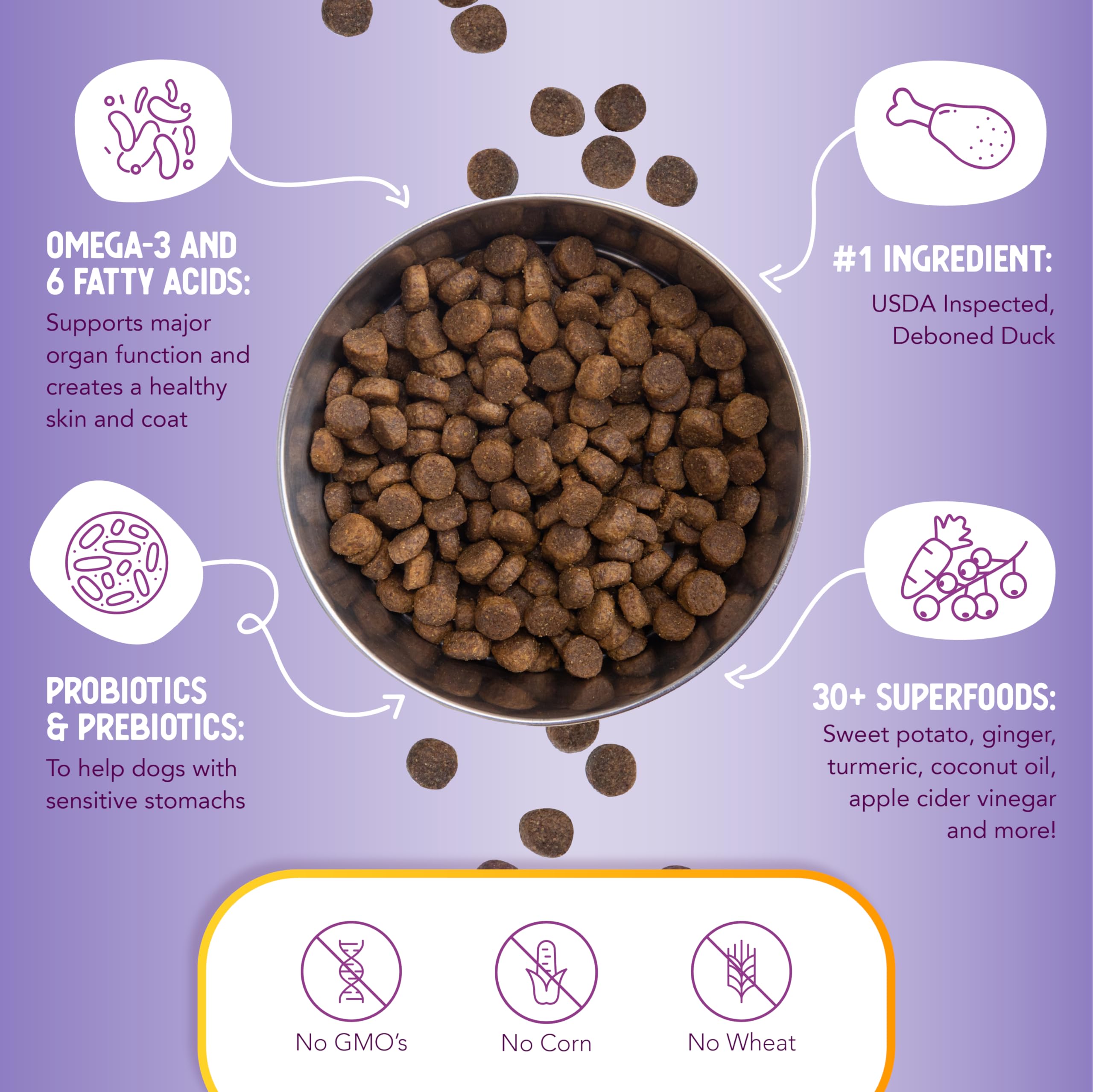 Health Extension Grain Free Duck & Sweet Potato Dry Dog Food (23.5 lb / 10.66 kg) - Lean Protein Formula with Turmeric & Antioxi