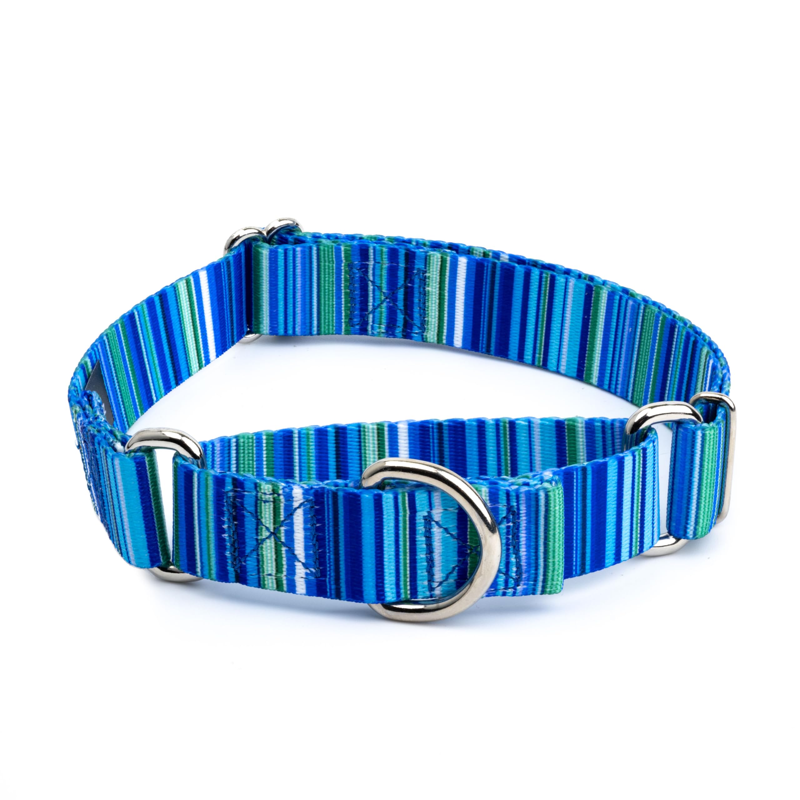 Country Brook Petz - Blue Serape Martingale Dog Collar - Country And Western Collection Featuring Rustic Designs (1 Inch, Medium