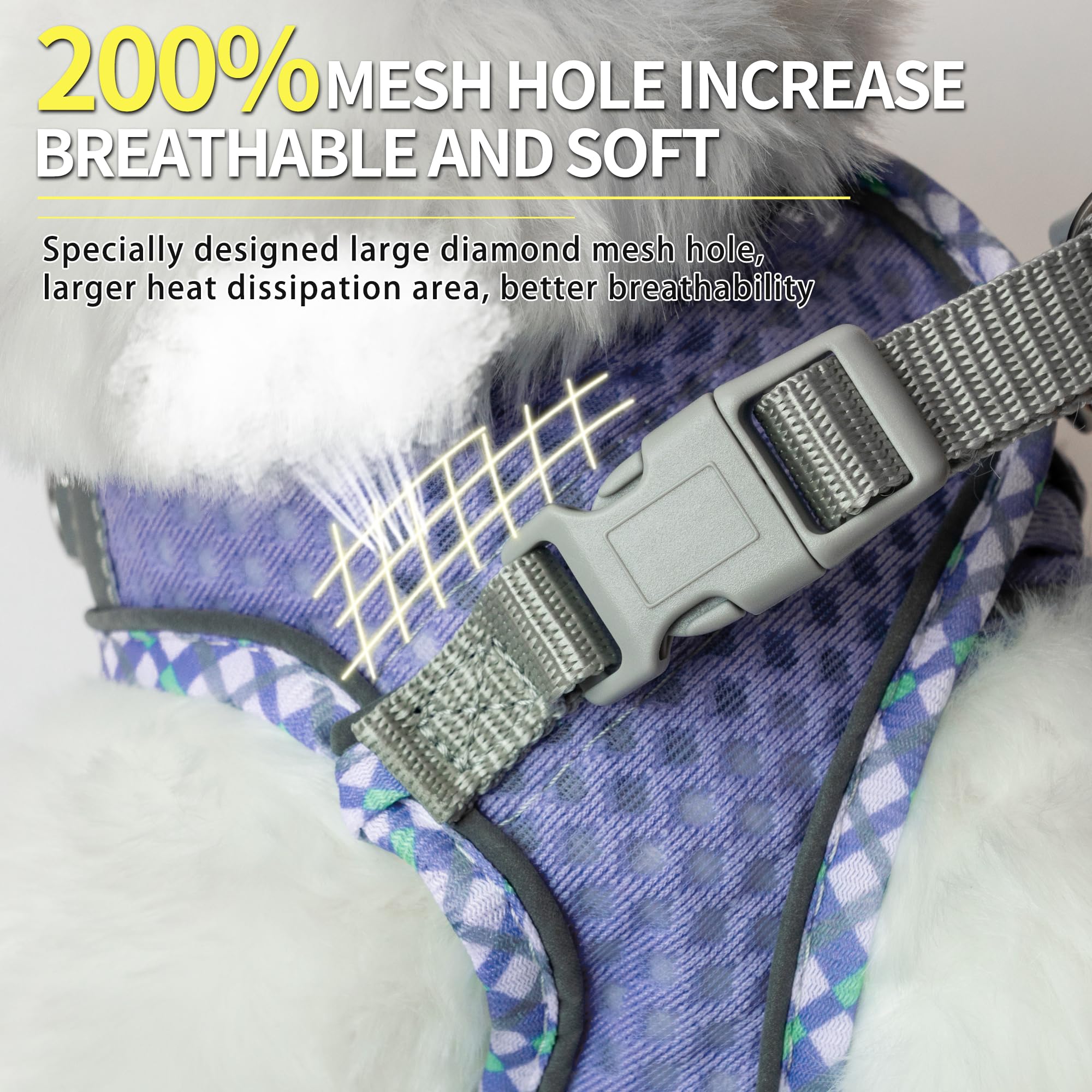 Joypaws Tiny Dog Harness, All Weather Diamond Mesh, Reflective Stripes, No Pull Step In Lightweight Vest Harness For Puppy, Smal