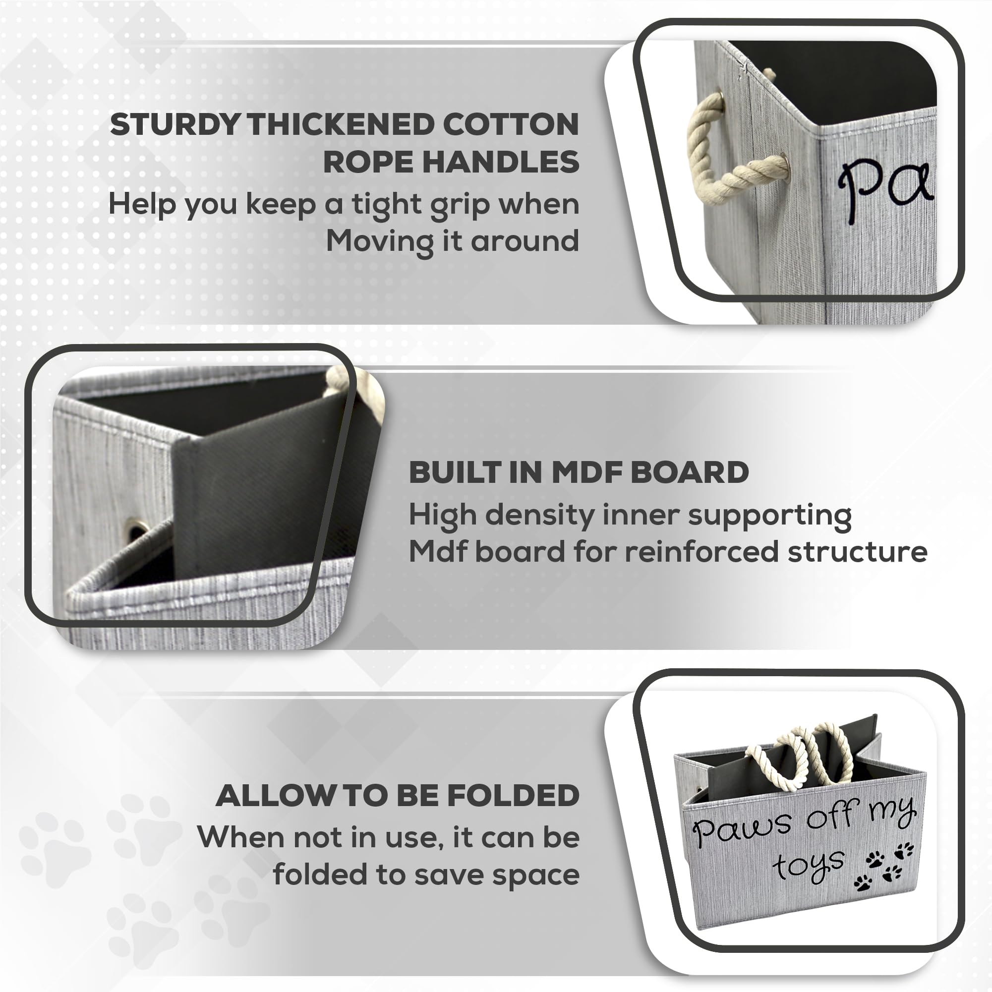 Sd Skyden Live Above All Storage Bin For Dog Toys | Medium Size Dog Toy Storage | Dog Toy Organizer For Chew Toys, Balls, And Mo