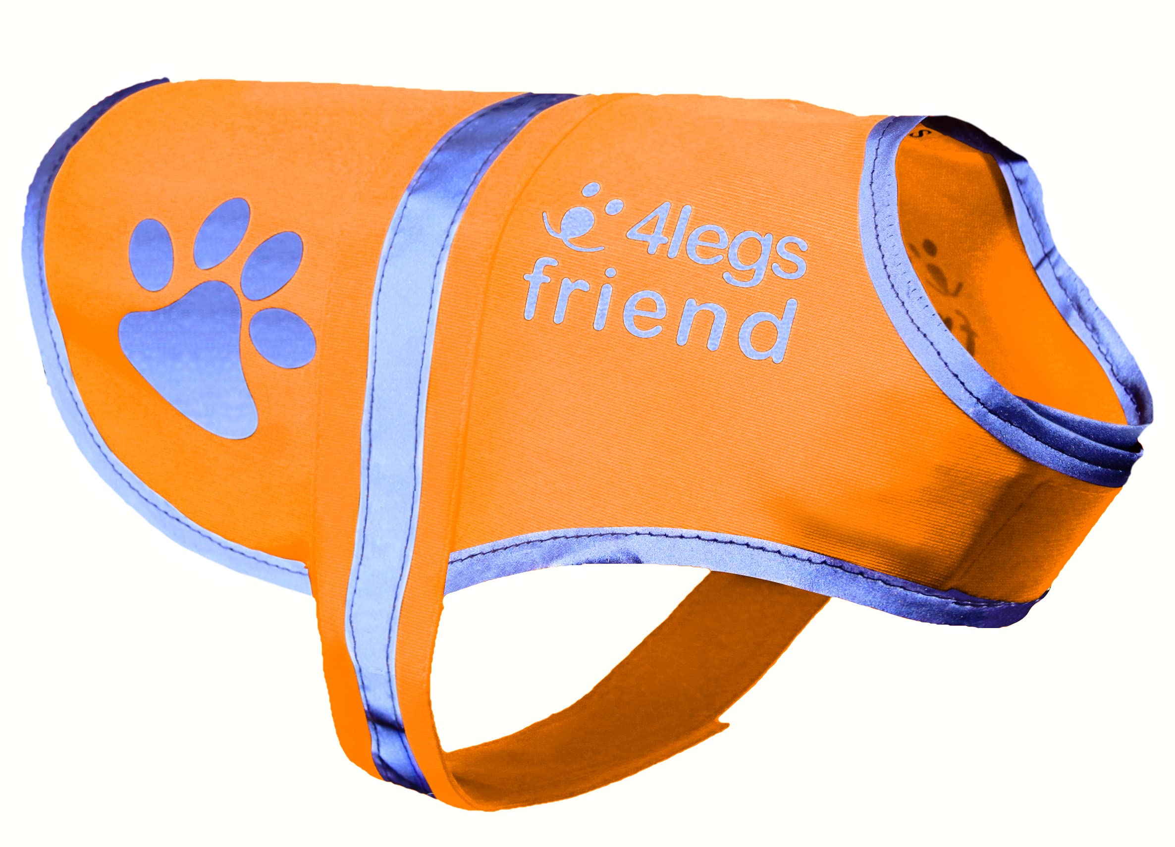 4Legsfriend Dog Safety Orange Reflective Vest With Leash Hole 5 Sizes - High Visibility For Outdoor Activity Day And Night, Keep Your Dog Visible, Safe From Cars & Hunting Accidents