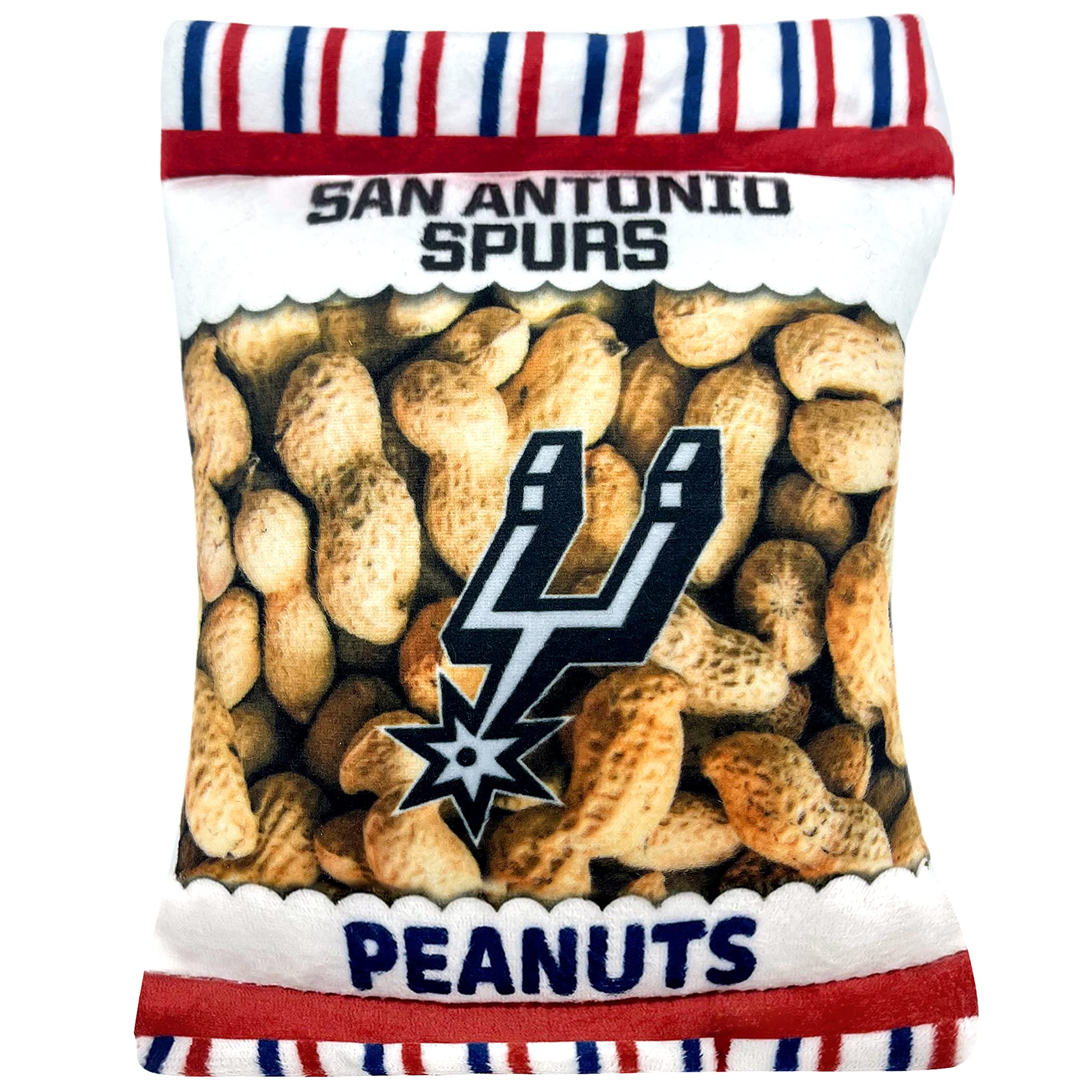 Pets First Nba San Antonio Spurs Crinkle Fine Plush Dog & Cat Squeak Toy - Cutest Stadium Peanuts Snack Plush Toy For Dogs & Cat