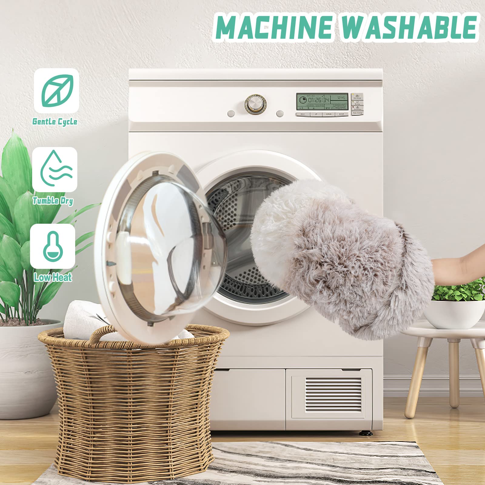 Noyal Round Hooded Donut Dog Bed For Small & Medium Pets - Plush Fluffy Anti-Anxiety Cat Cave Bed With Cover