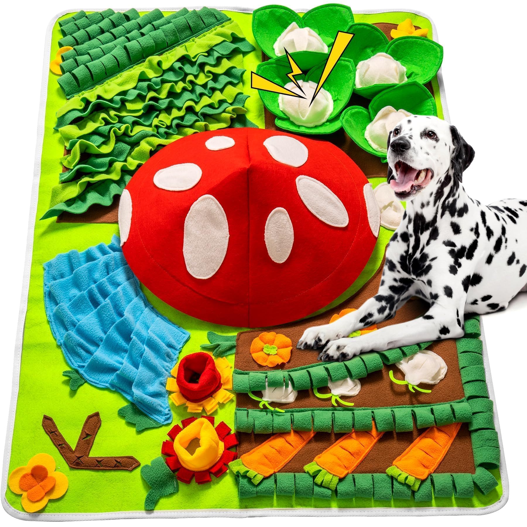 Mewoo Snuffle Mat For Large Breed Dogs, 40''X27.5'' Sniff Mat With Squeaky, Interactive Dog Toys For Boredom Relief