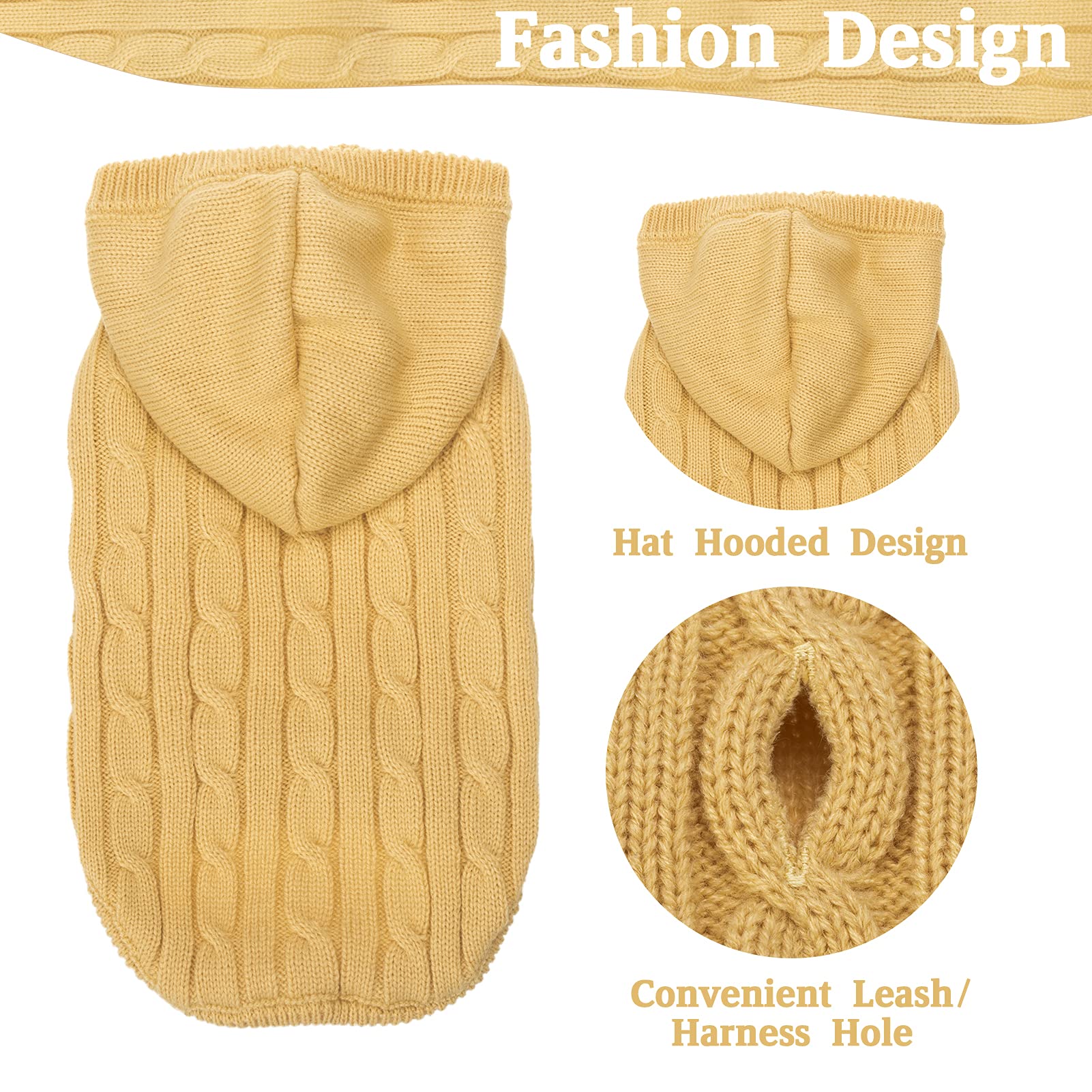 Pupteck Winter Dog Cat Sweater Coat - Soft Cold Weather Clothes Knitwear For Kitties & Small Dogs Indoor Outdoor Walking Warm, Knitted Classic For Doggies Kitties Girls Boys