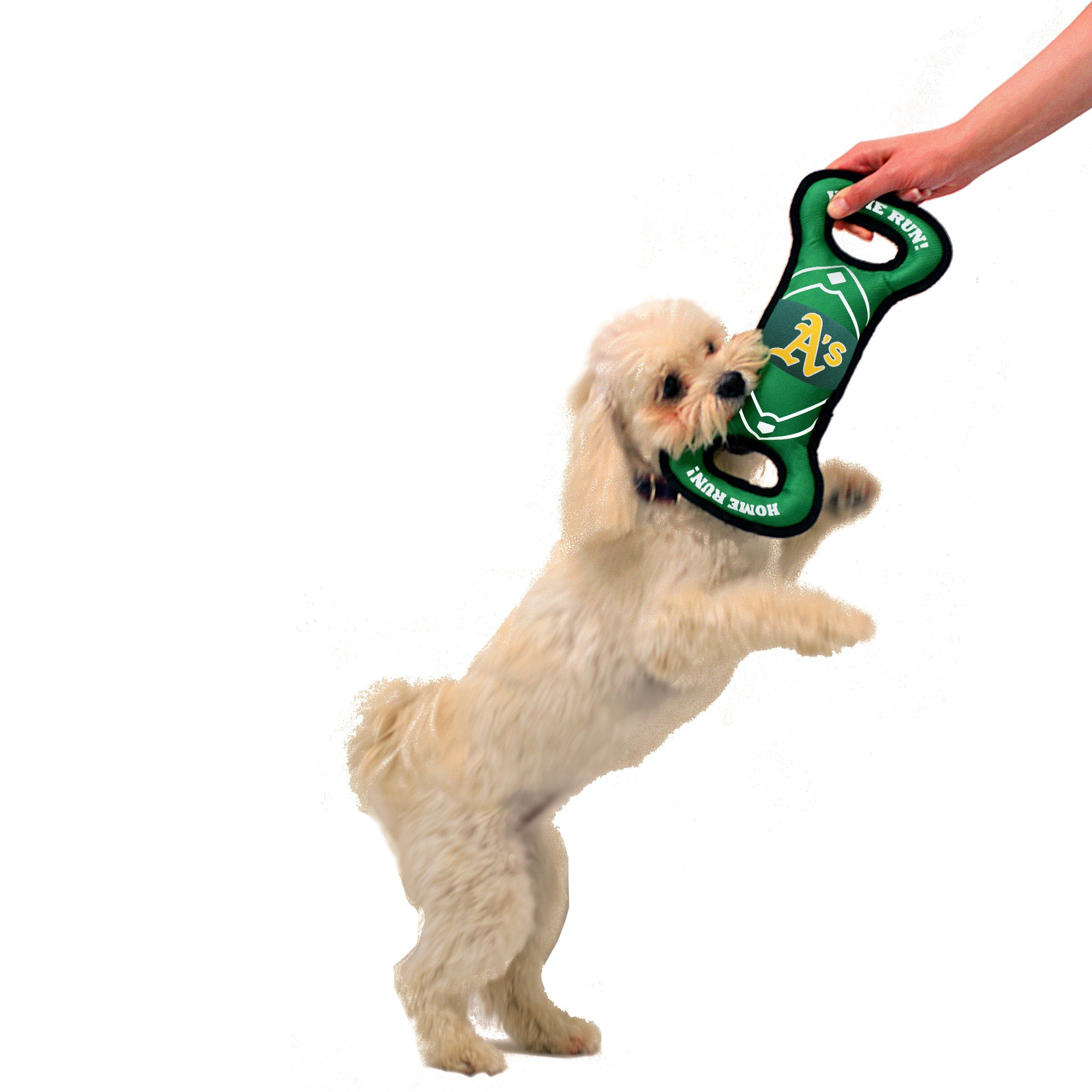 Mlb Oakland Athletics Baseball Field Dog Toy With Double Rim Stitching & Inner Squeaker