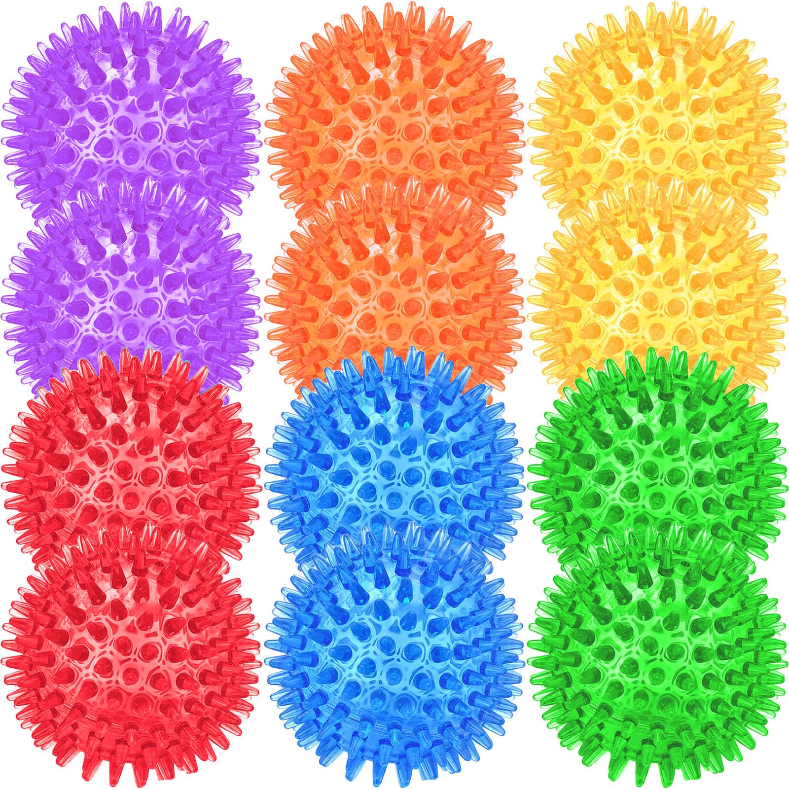 Beieverluck 12 Pack 2.5 Inch Squeaky Dog Toy Balls Spikey Dog Balls Large Dog Chew Toys For Medium Large And Small Dogs For Aggr