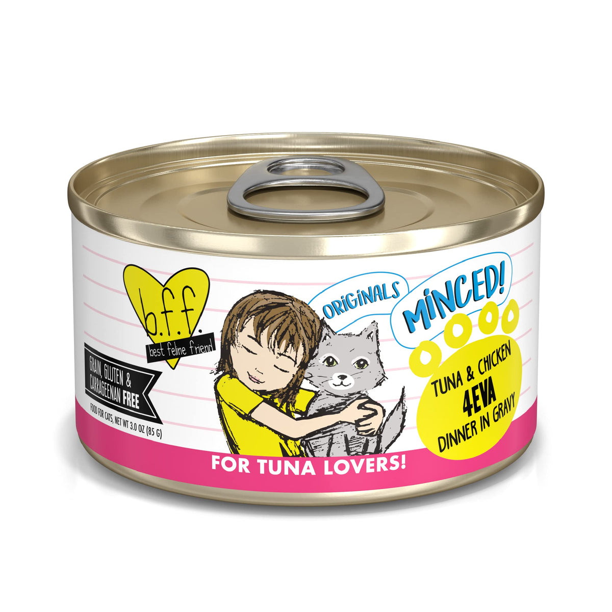 Weruva Best Feline Friend (B.F.F.) Tuna & Chicken 4-Eva With Tuna & Chicken In Gravy Cat Food, 3Oz Can (Pack Of 24)