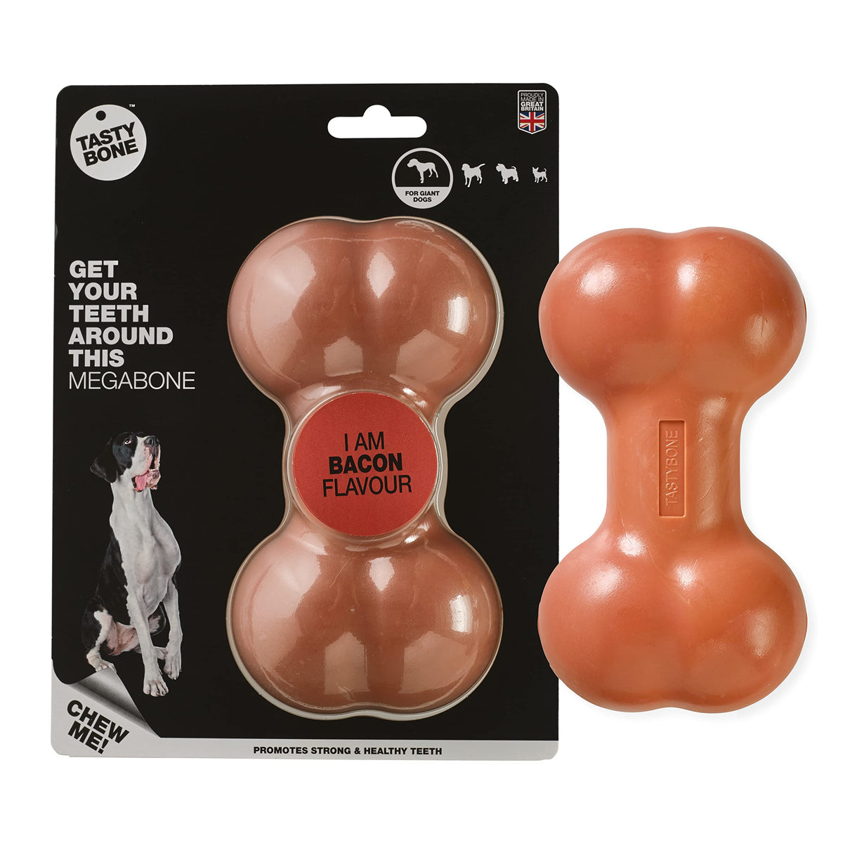 Tastybone | Nylon Dog Chew For Extra Large Dogs (Bacon Flavoured) | Exceptionally Tough, Promotes Healthy Teeth & Gums | (Made I