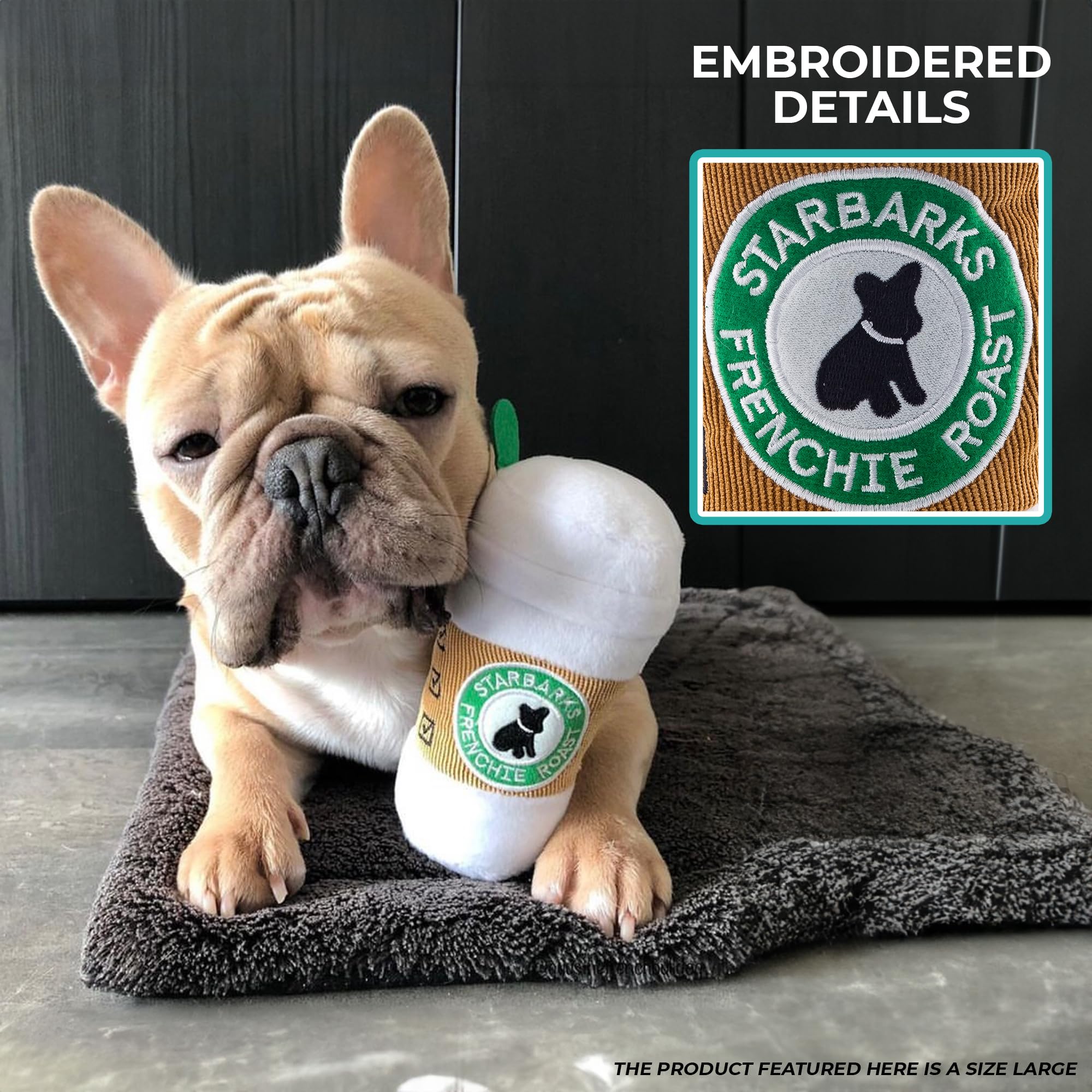 Haute Diggity Dog Starbarks Collection - Soft Plush Coffee Dog Toys With Squeaker And Fun, Colorful, Unique Parody Designs Made From Safe, Machine-Washable Materials For All Dog Breeds & Sizes