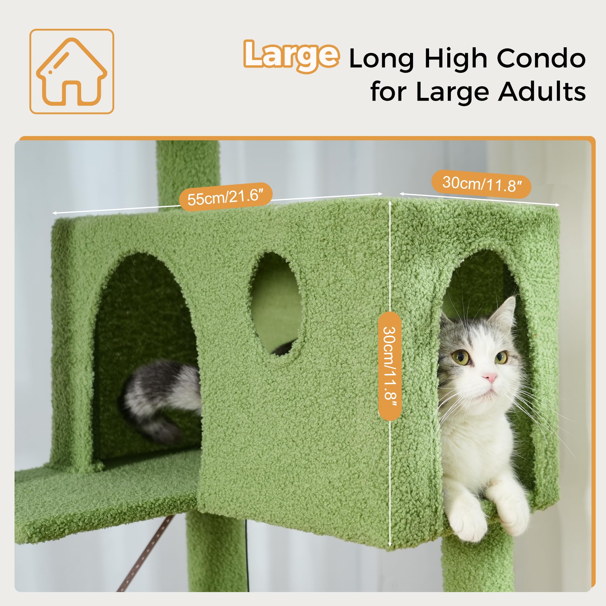 Meowrista Tall Cat Tree For Indoor Cat Large Adults 54   Cat Tower With Enlarged Hammock21.6X17.7   Spacious Cat Condo House And