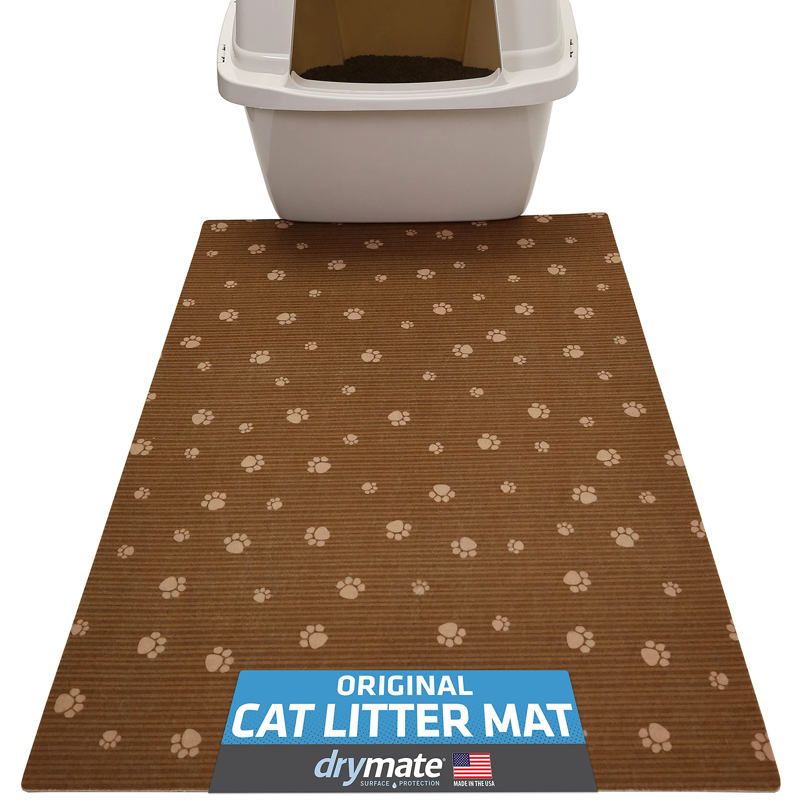 Drymate Original Cat Litter Mat, Contains Mess From Box For Cleaner Floors, Urine-Proof, Soft On Kitty Paws -Absorbent/Waterproo