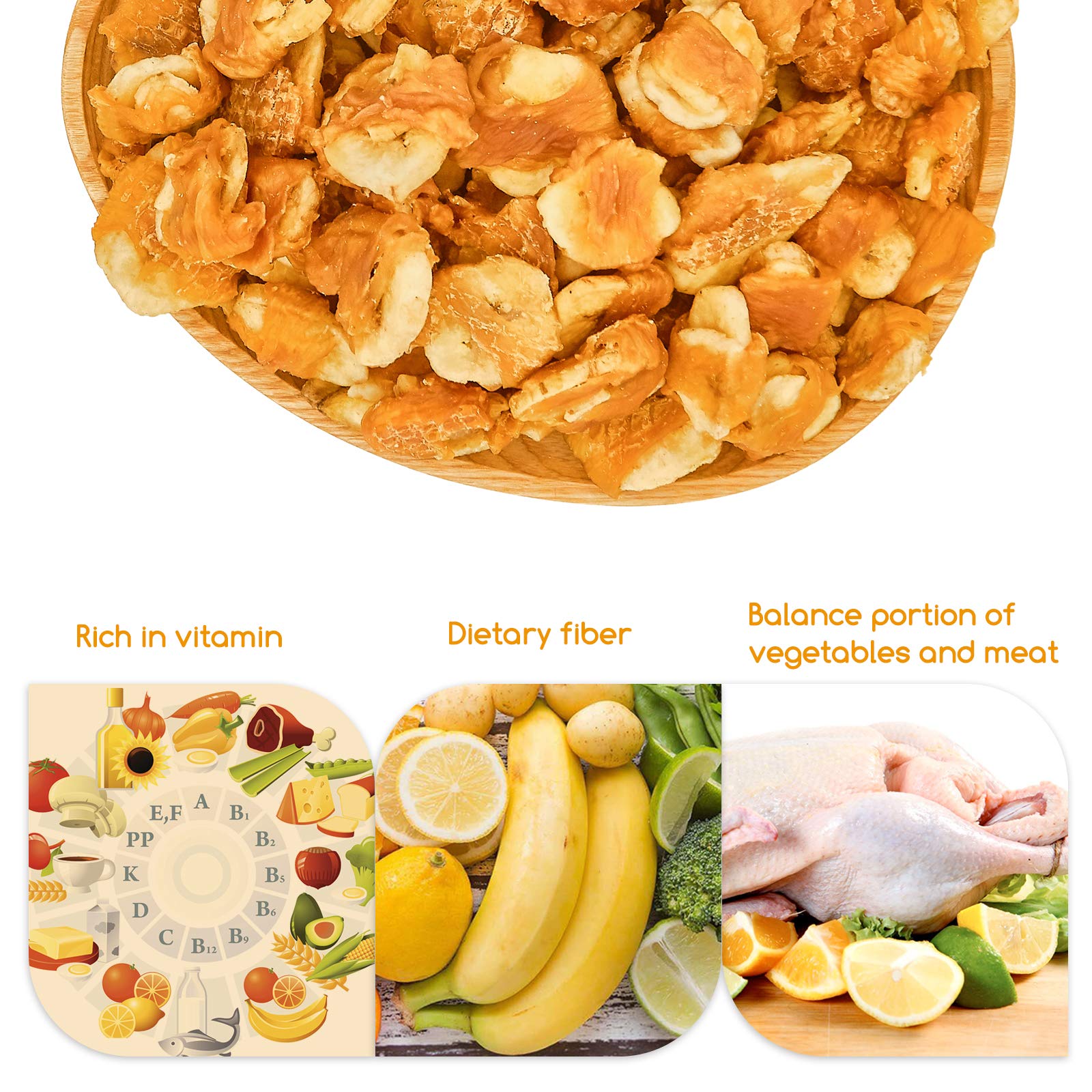 Jungle Calling Chicken Wrapped Banana Dog Treats - Healthy Low-Fat, Grain-Free Training Snacks with Natural Fiber for Small and
