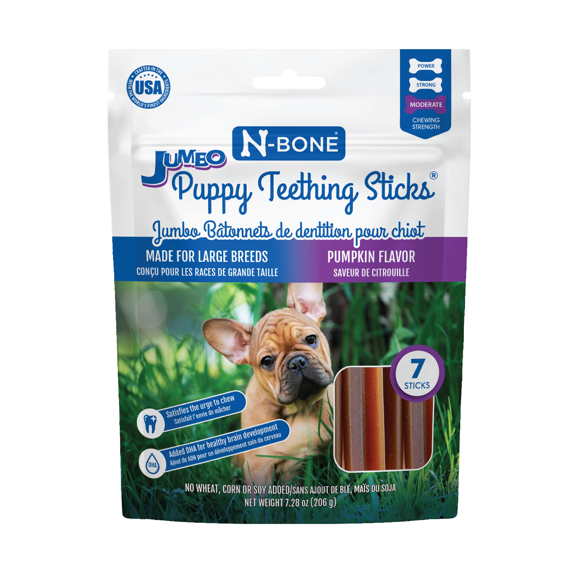 N-Bone Jumbo Puppy Teething Sticks Pumpkin Flavor