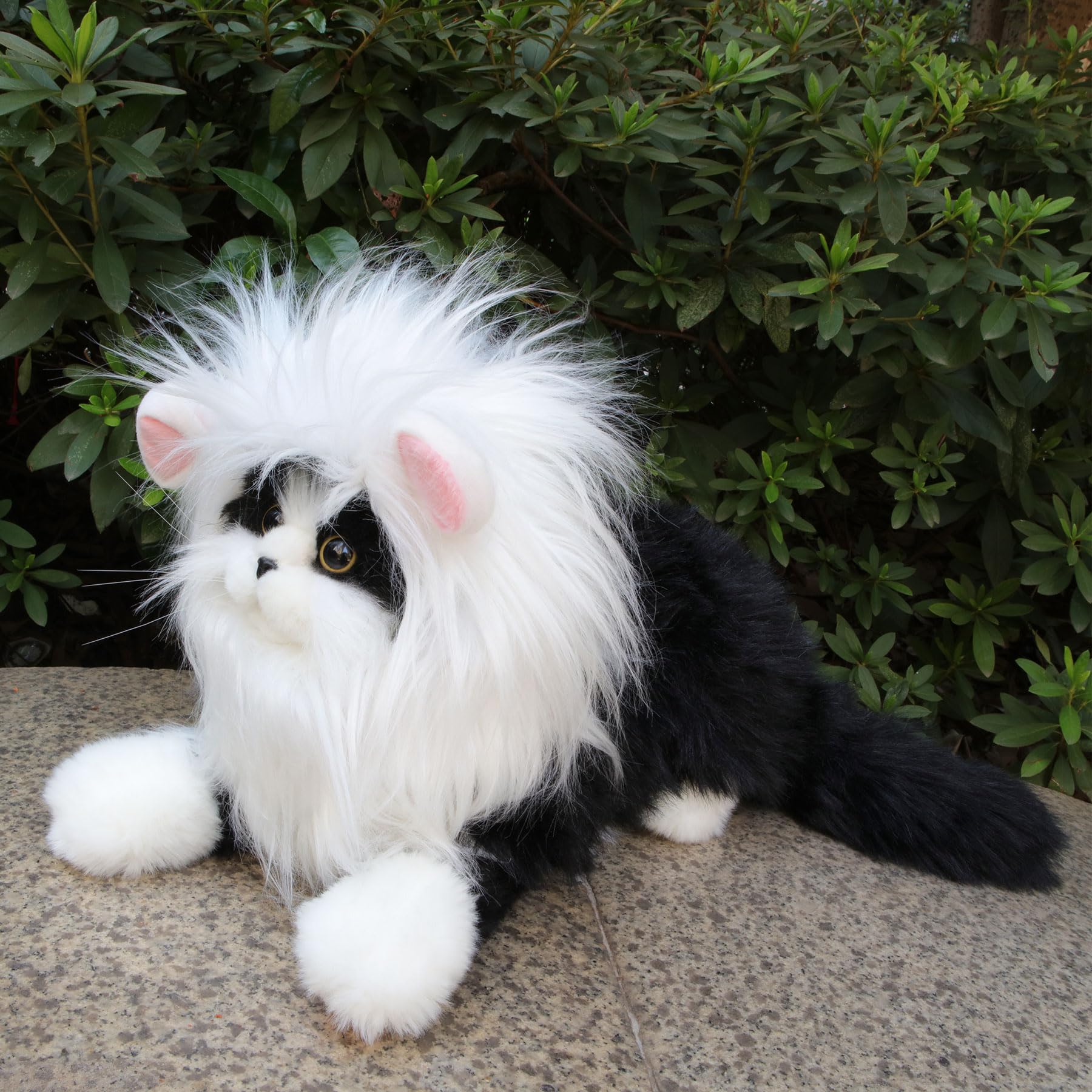 Rosylife Lion Mane Wig For Cat Costume Pet Adjustable Washable Comfortable Fancy Lion Hair Cat Clothes Dress For Halloween Christmas Easter Festival Party Activity (Small, White)