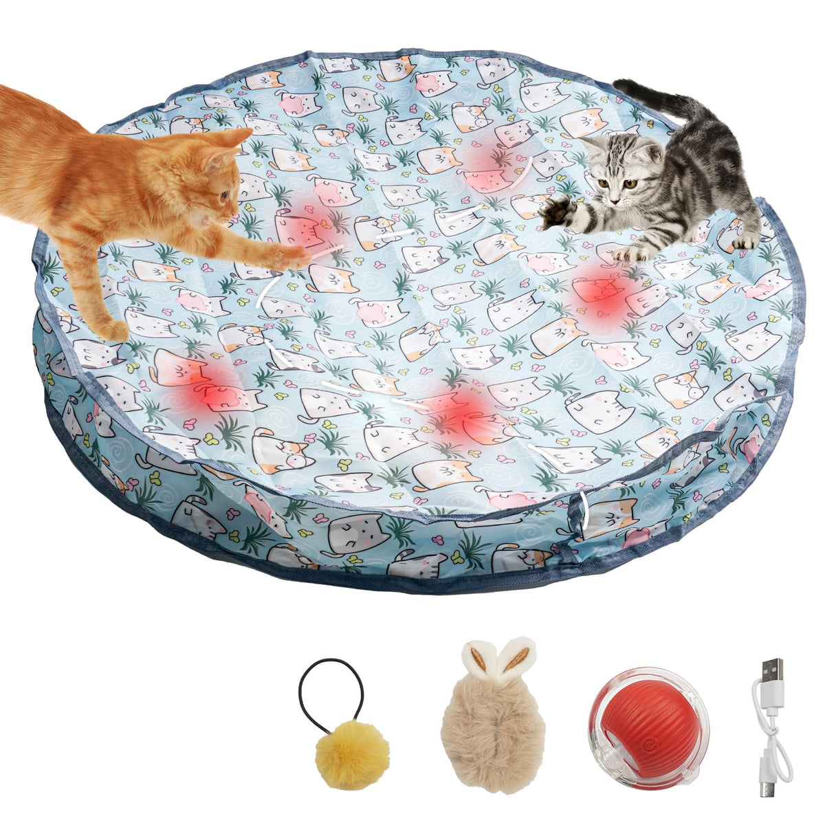 Victob Interactive Cat Toys, Fast Rolling Ball In Play Mat, Automatic