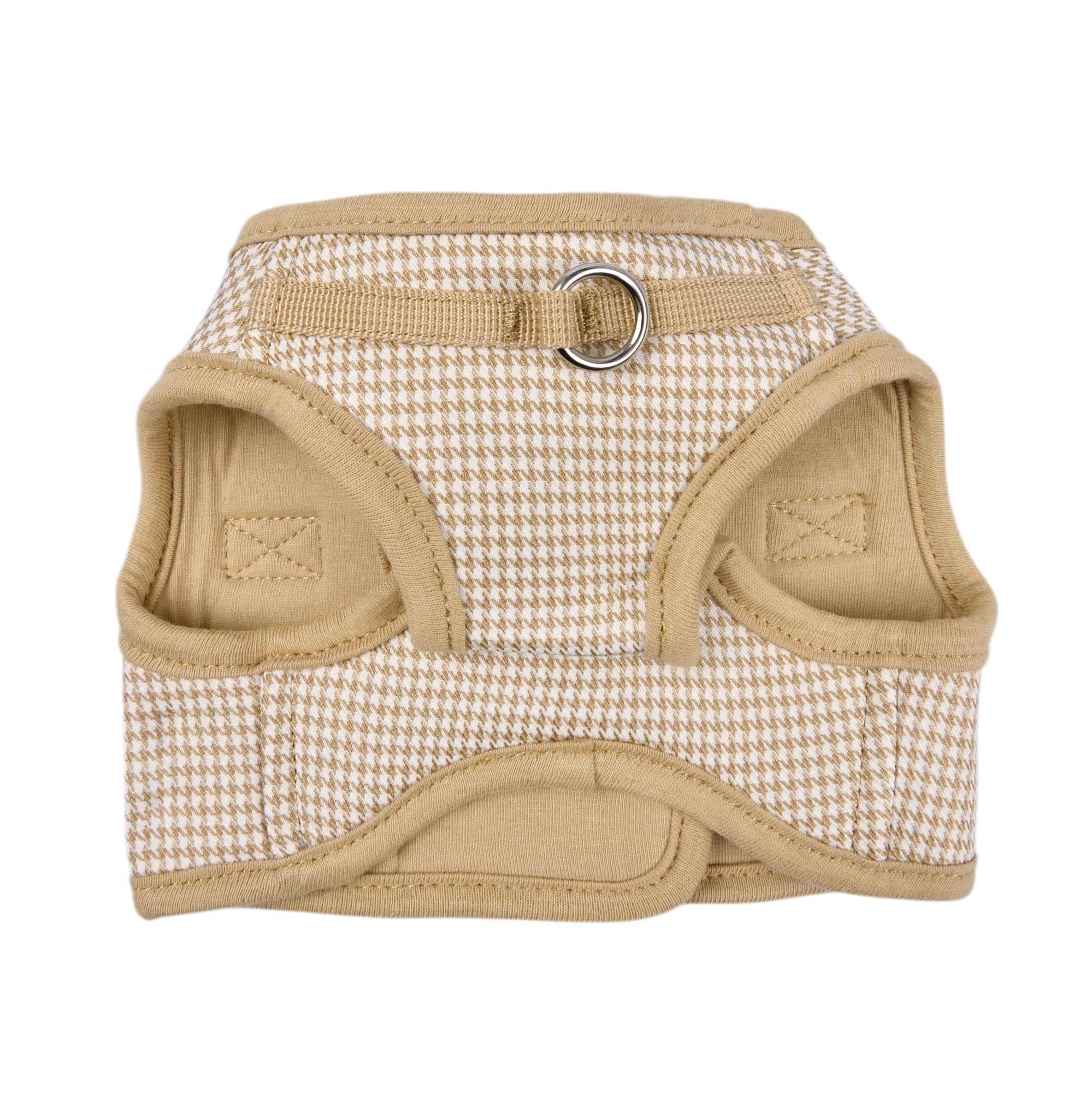 Puppia Amatus Dog Vest Harness B (Step-In) Fashionable Houndstooth Pattern Spring Summer Harness For Small And Medium Dogs, Beig