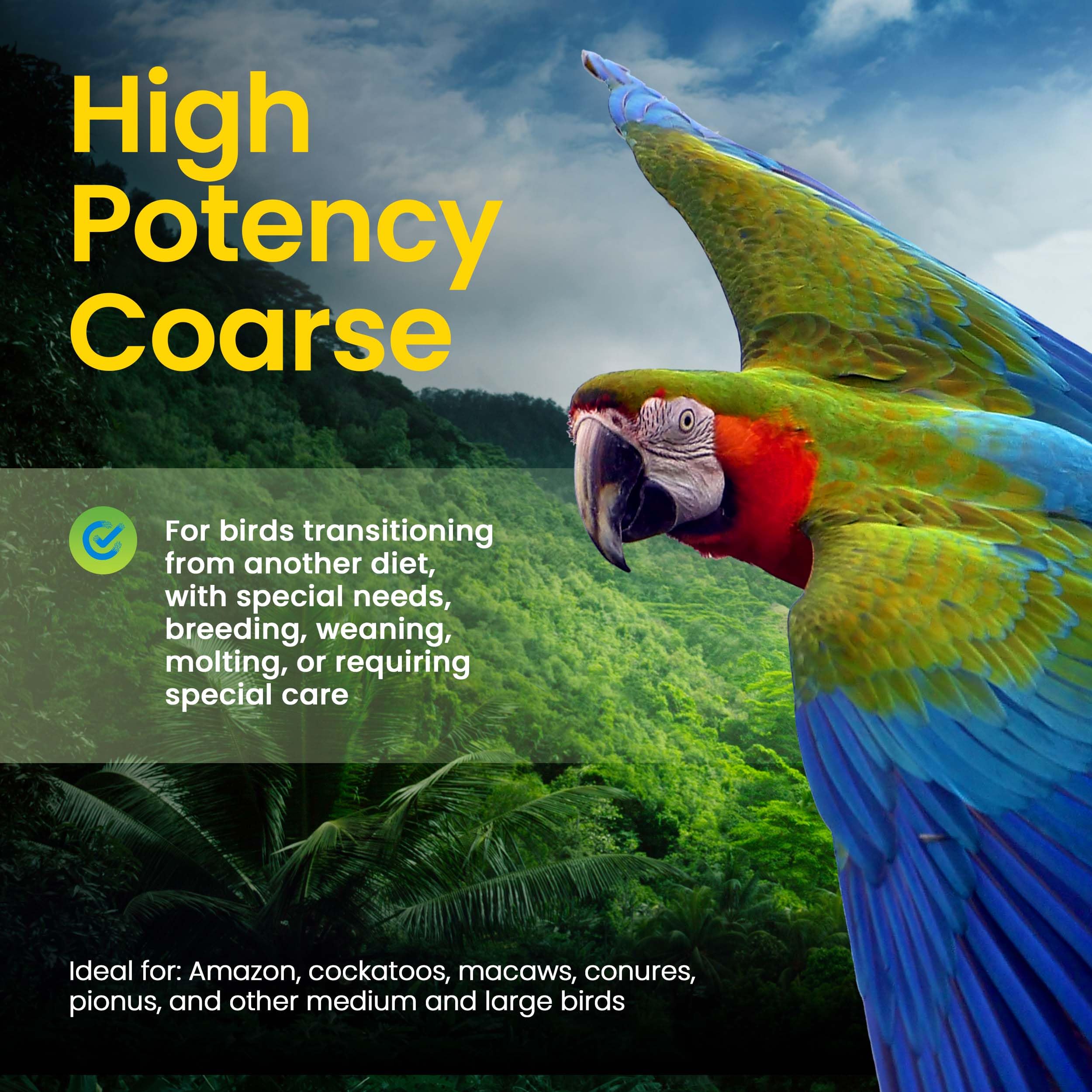 Harrisons Bird Foods High Potency Coarse Certified Organic Non GMO Formula Pet Bird Food 25lb