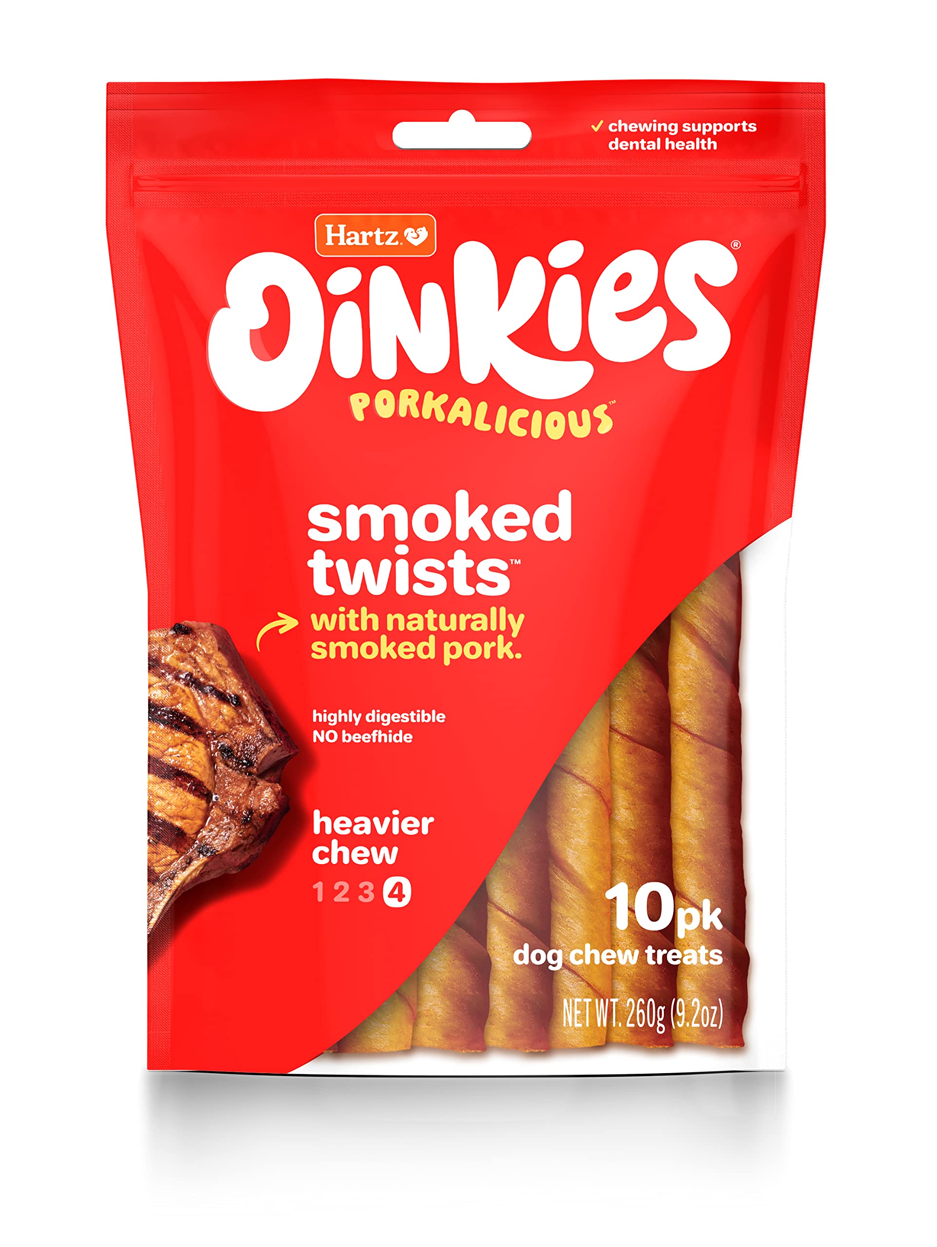 Hartz Oinkies Pig Skin Twists 3 (10 Pack)