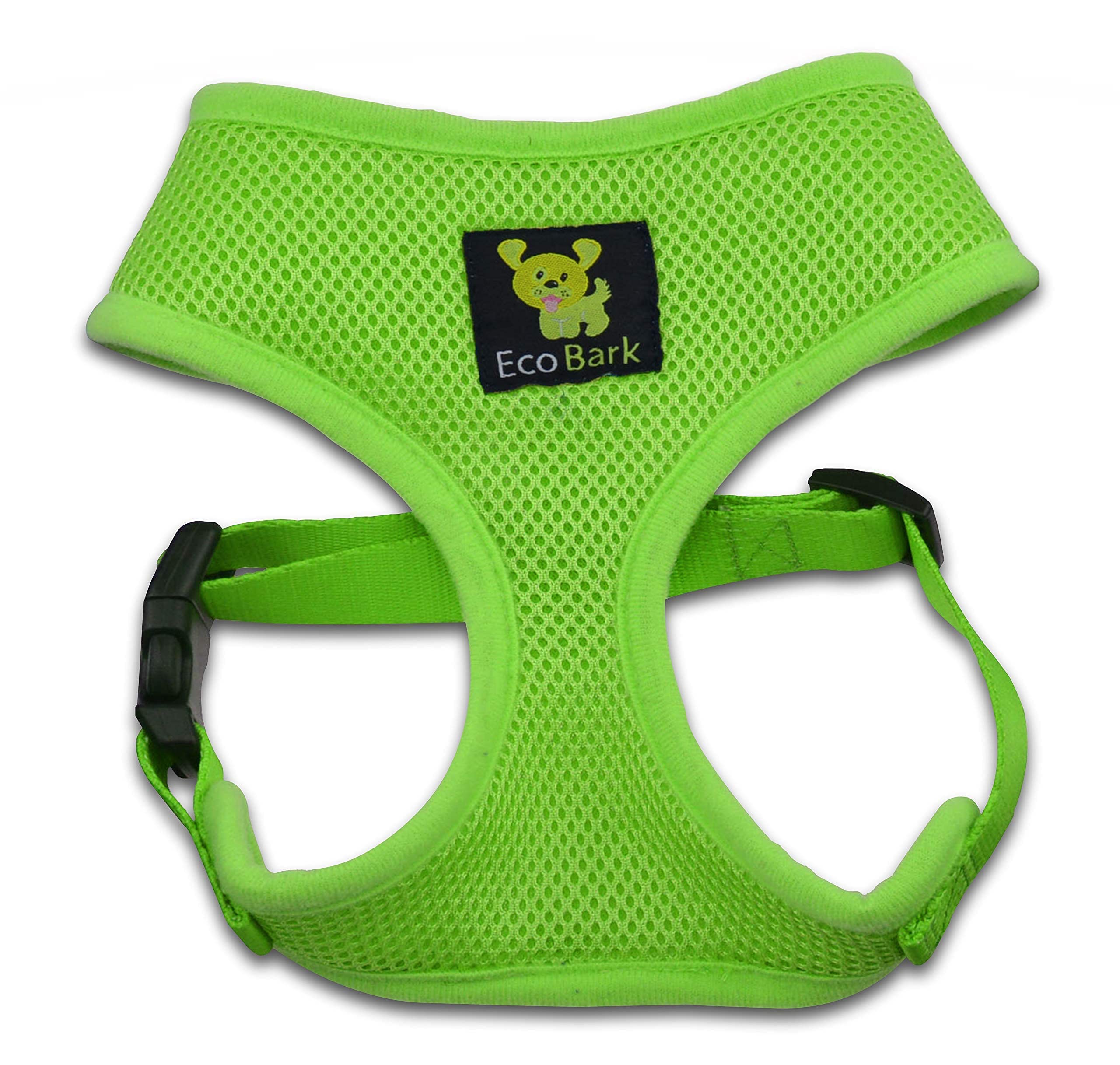 Ecobark Dog Harness - Eco-Friendly Max Comfort Harnesses - Luxurious Soft Mesh Halter - Over The Head Harness Vest- No Pull And No Choke For Puppy, Toy Breeds & Small Dogs (Small, Green)