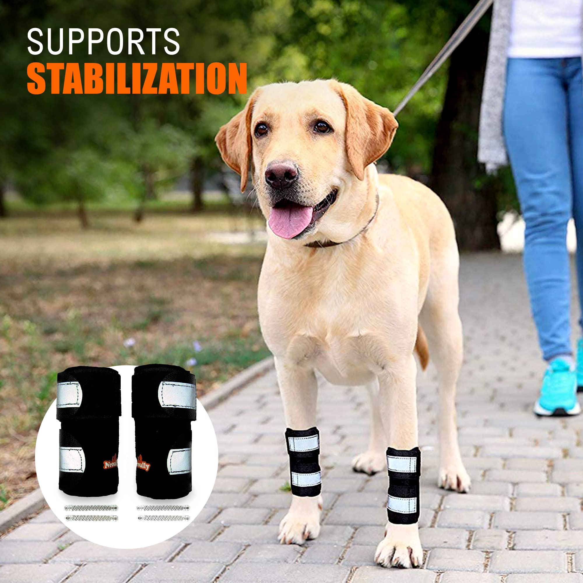 NeoAlly- Front Leg Brace for Dogs & Cats, Dog Leg Brace with Metal Spring Inserts, Dog Leg Sleeve for Carpal Support, Dog Leg Sl