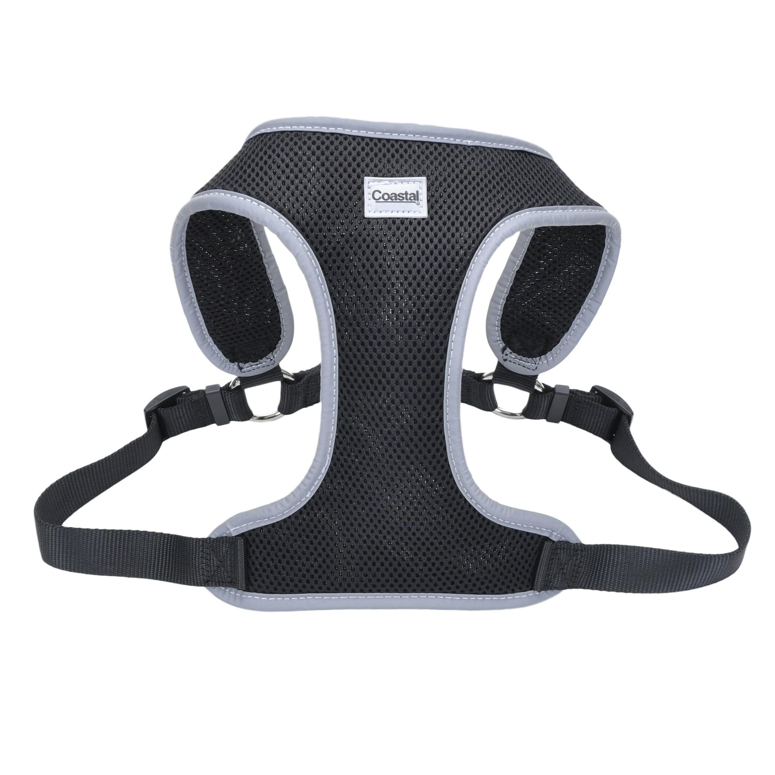Coastal Pet Comfort Soft Reflective Wrap Adjustable Dog Harness - No-Pull Dog Harness For Small & Large Dogs - Black - 5/8' X 16'–19'