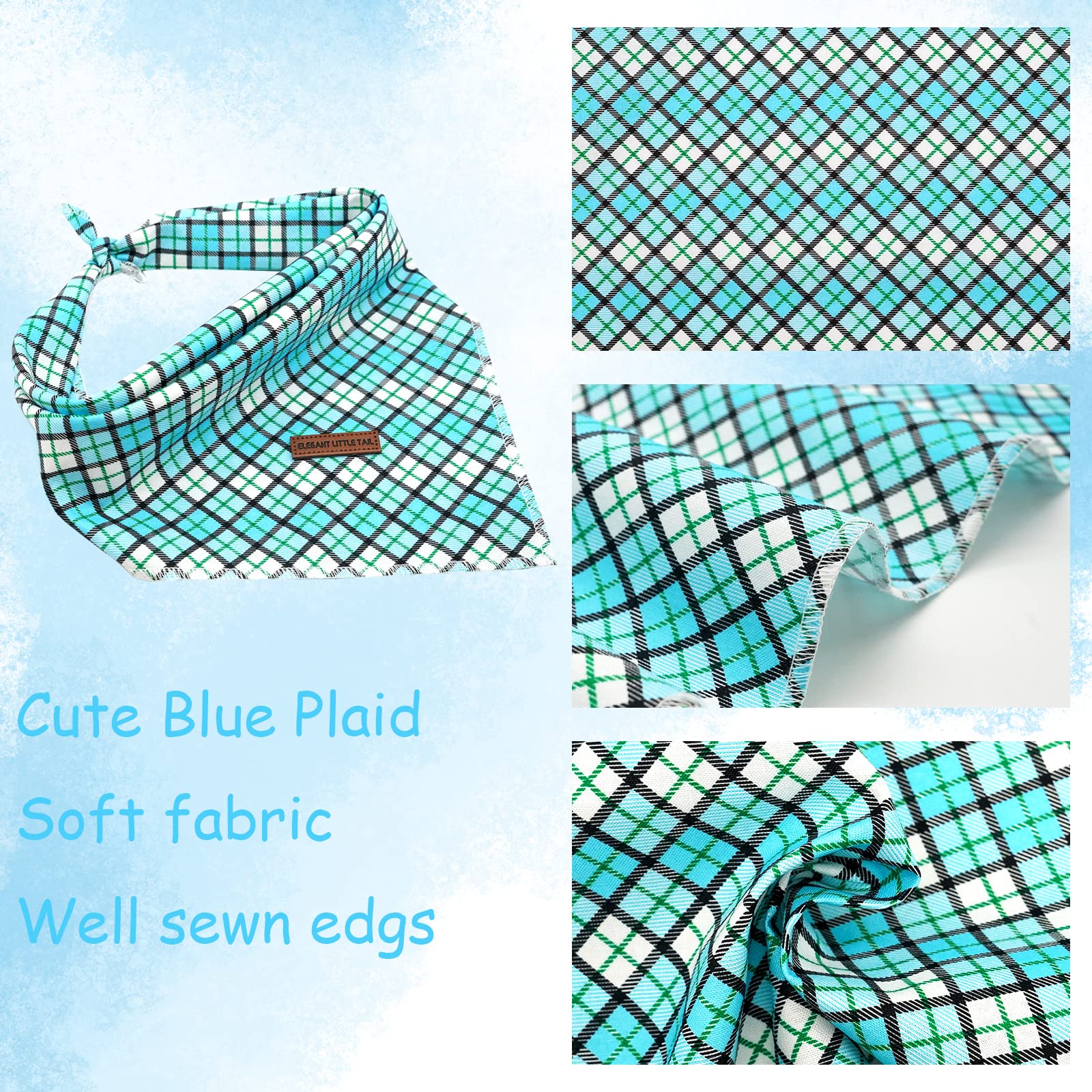 Elegant Little Tail Dog Bandana, Premium Durable Fabric 1Pc Washable Dog Scarf Male Square Dog Bib Kerchief Scarf Adjustable Pet