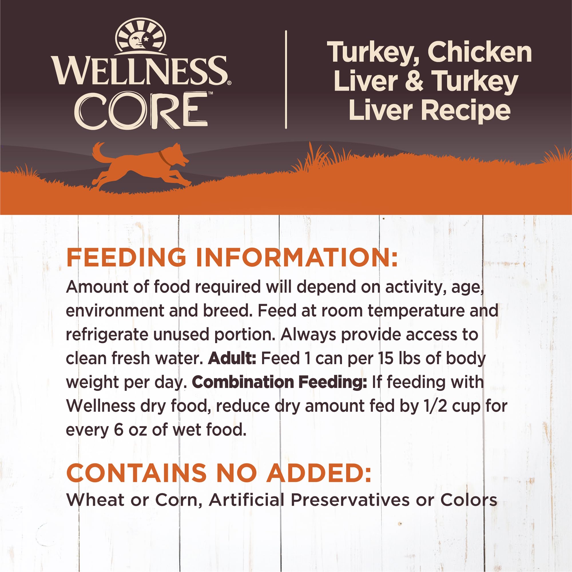 Wellness Natural Pet Food CORE Natural Wet Grain Free Canned Dog Food, Turkey & Chicken, 12.5-Ounce Can (Pack of 12)