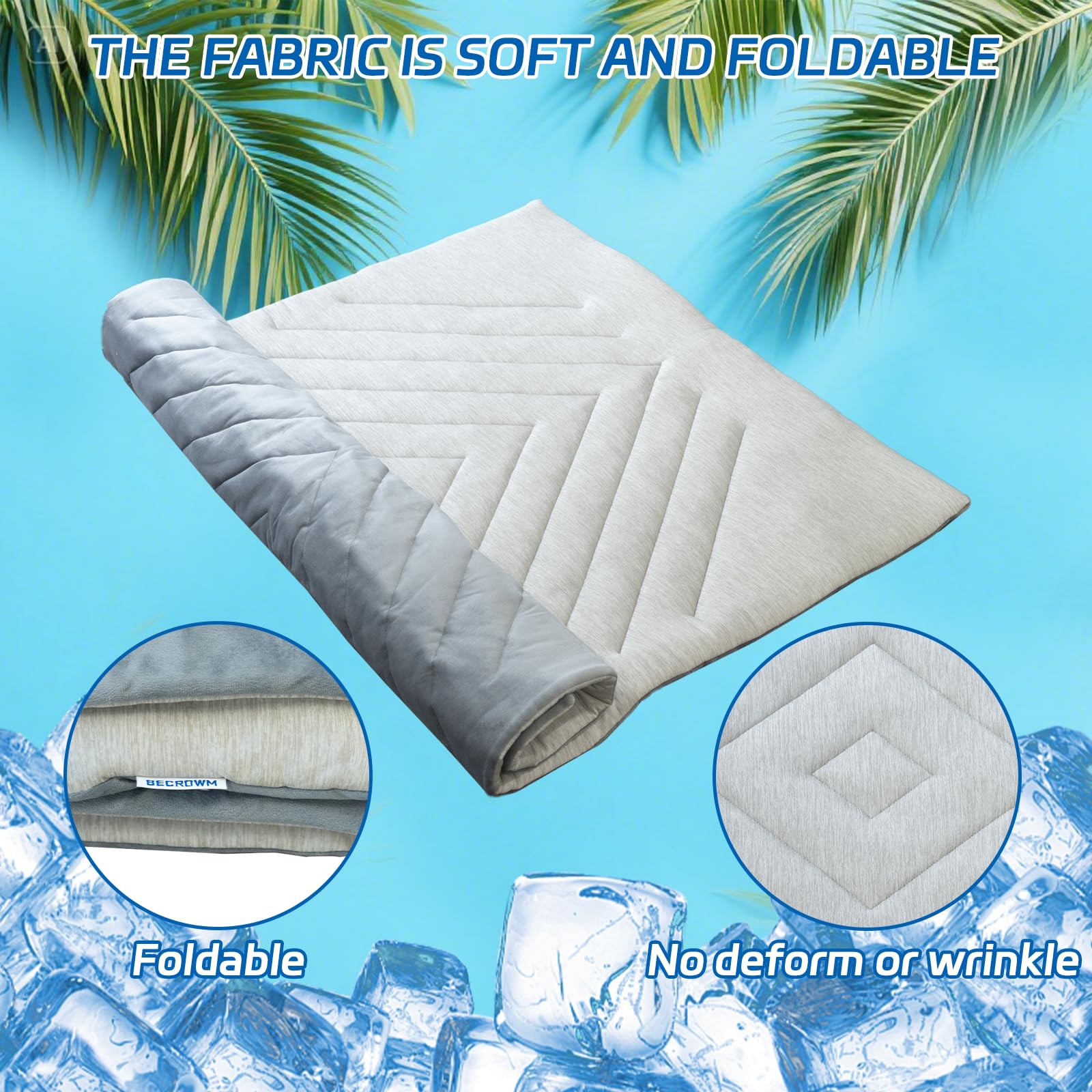 Becrowm Dog Cooling Mat Self Coolings Foldable Cooling Pad For Dog In Summer Coolings Mat For Dogs And Cats Machine Washable (La