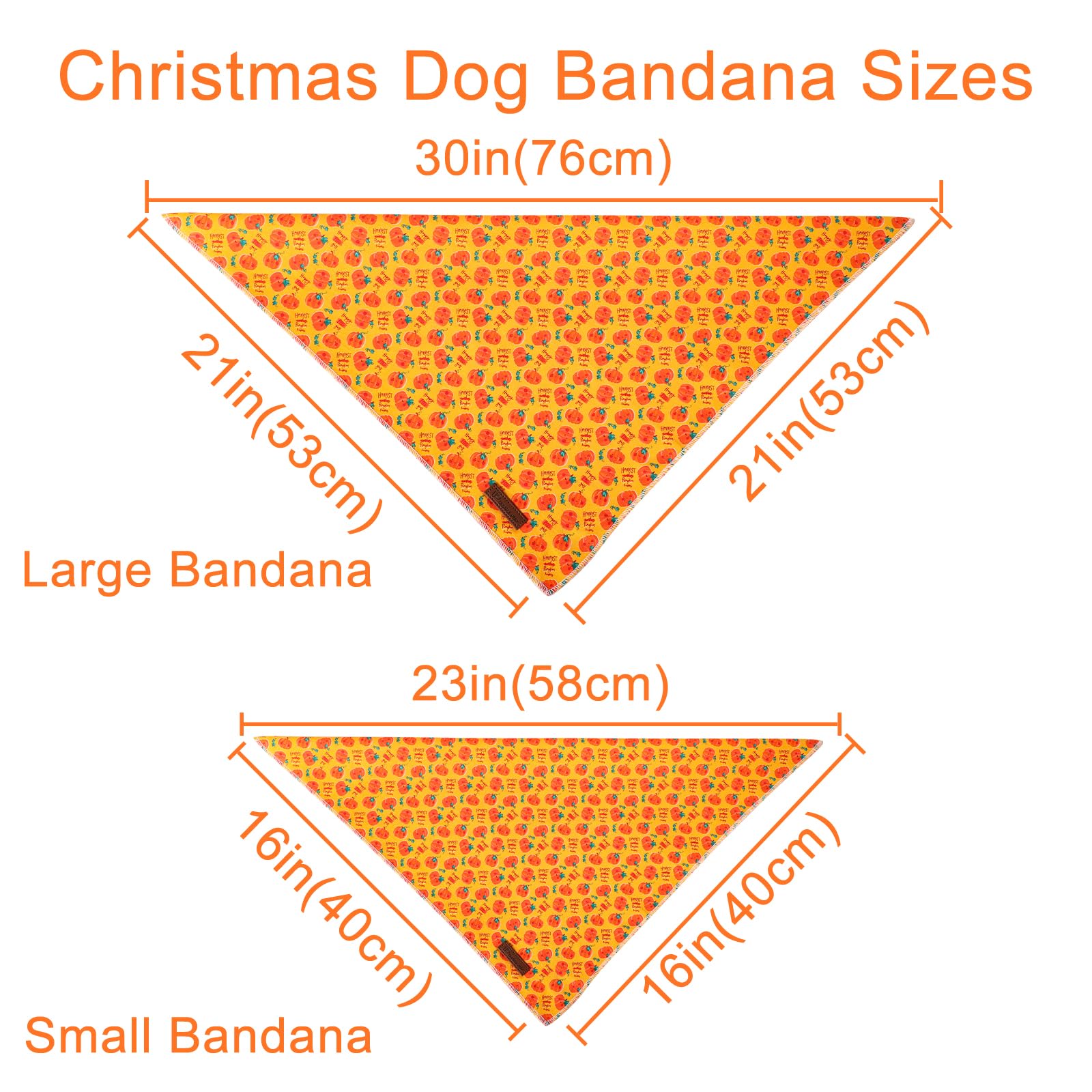 Halloween Pumpkin Dog Bandana, Up Urara Pup Halloween Triangle Bid Scarf With Pumpkin Pattern, Cotton Pet Kerchief For Girl Boy