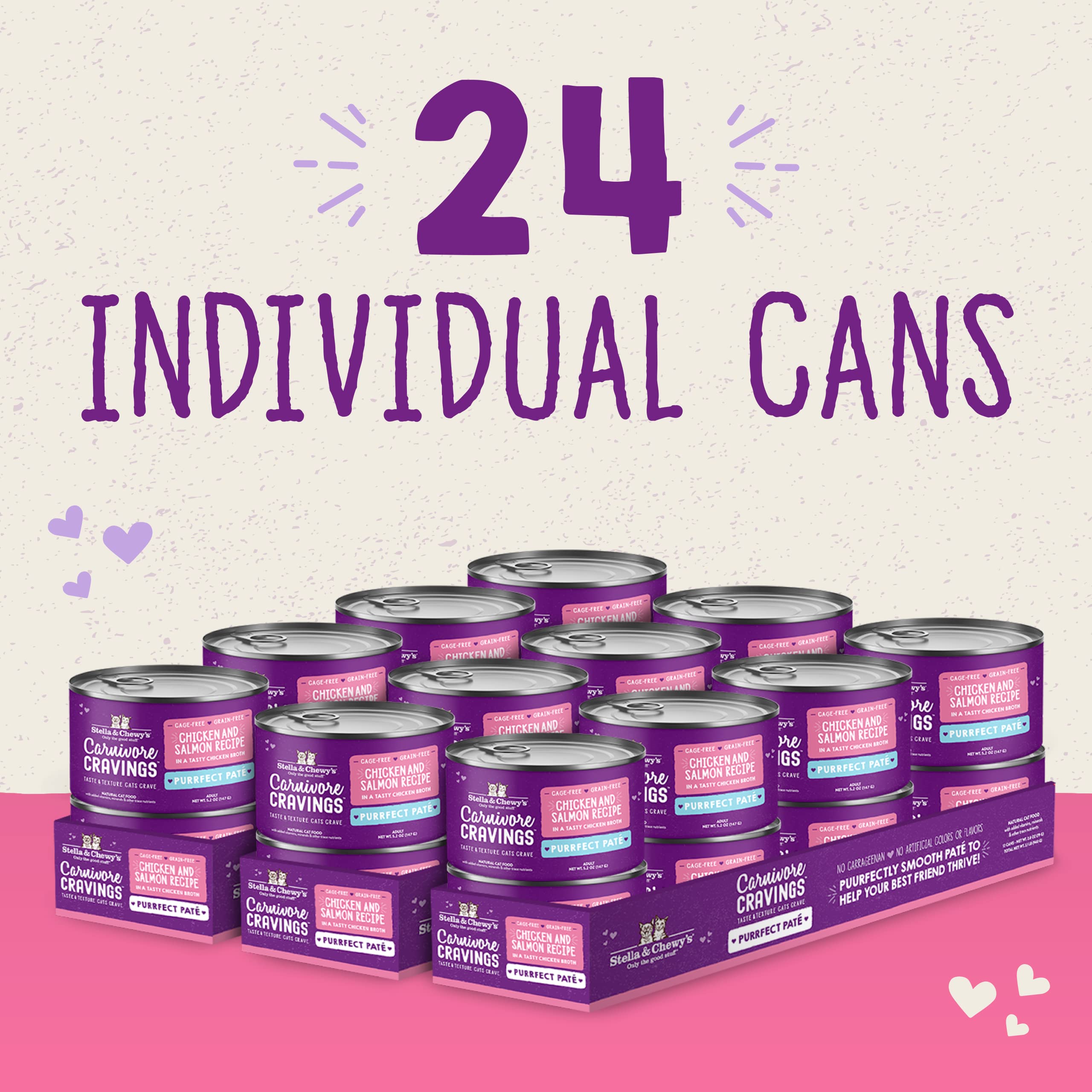 Stella & Chewy s Carnivore Cravings Purrfect Pate Cans - Grain Free, Protein Rich Wet Cat Food - Chicken & Salmon Recipe - (2.8