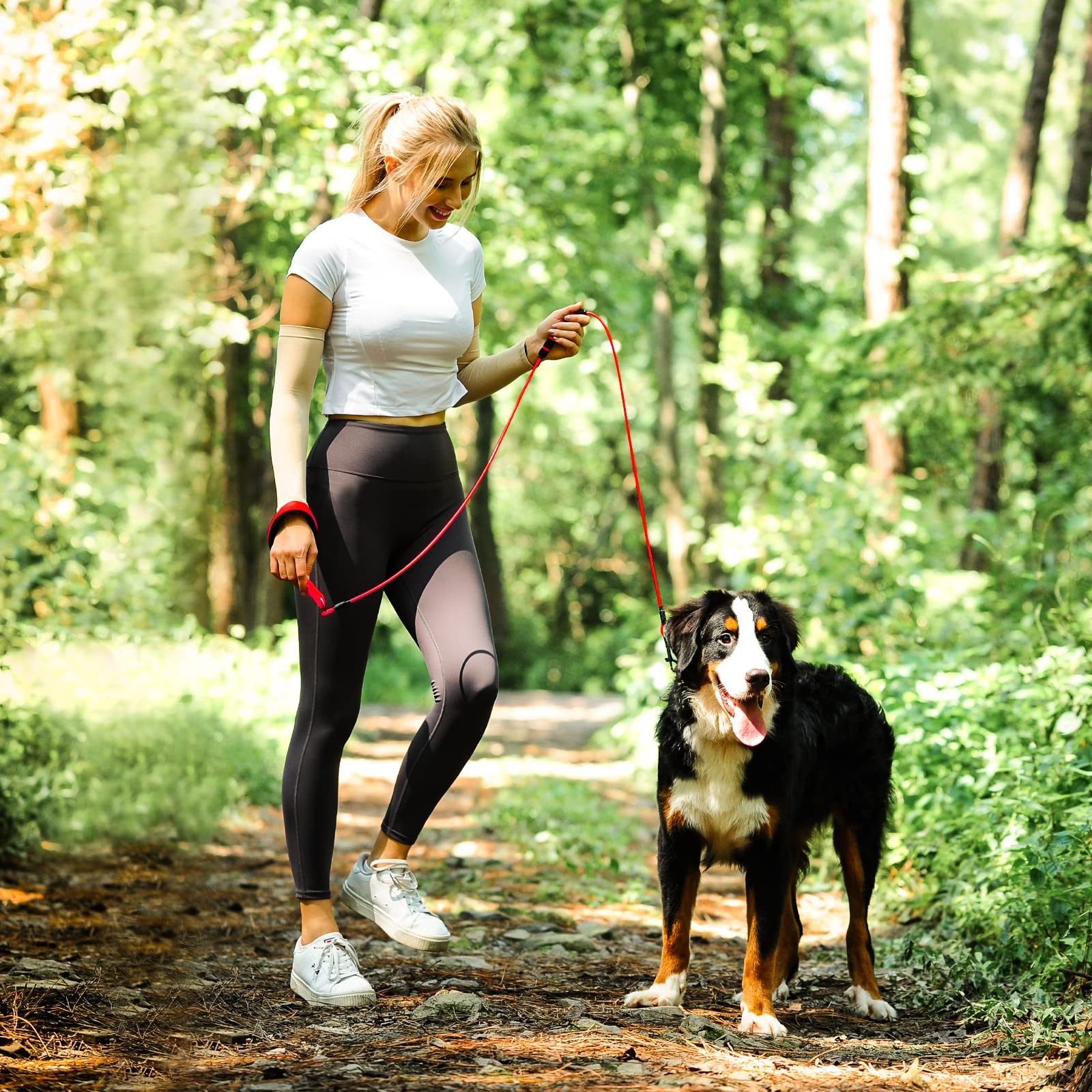 6Ft Chew Proof Dog Leash With Soft Foam And Reflective Padded Handle, Waterproof Vinyl Coated Steel Cable Chew-Resistant Metal Lead For Small Large Dogs, Red