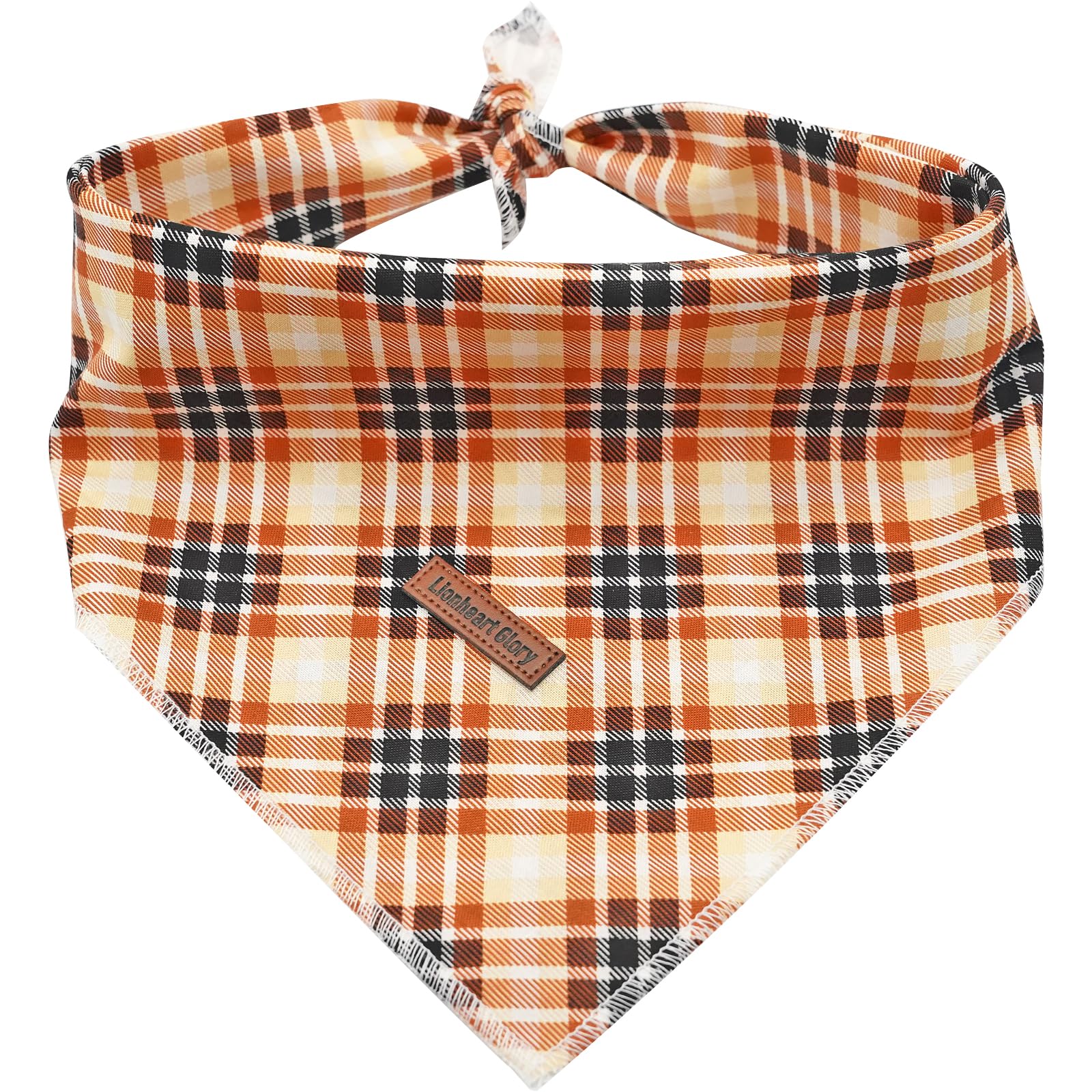 Lionheart Glory Dog Bandana 1 Pack Washable Soft Plaid Dog Scarf, Fall Bib Scarf Boy Girl Bandana Square Plaid Dog Bandanas For 