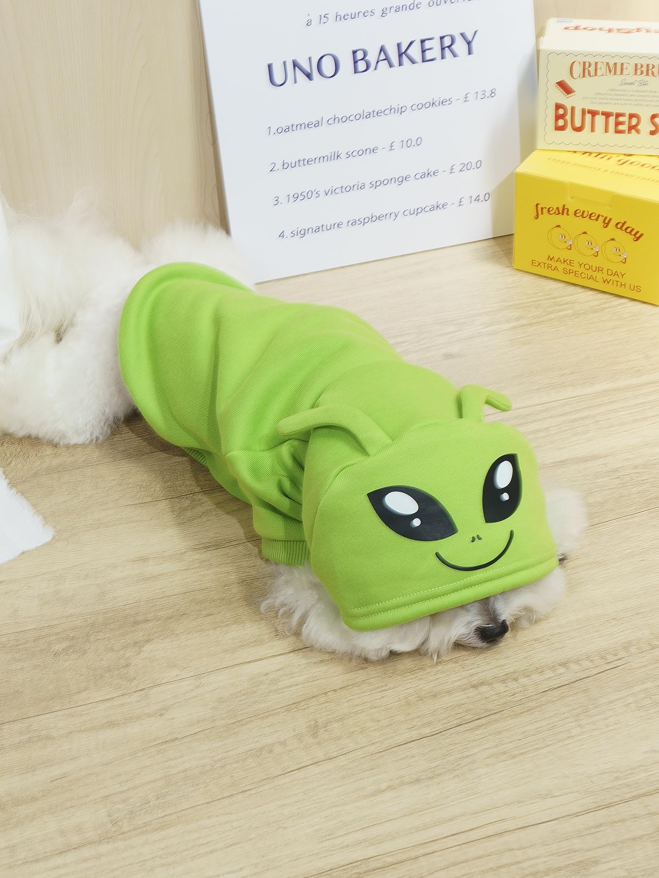 Qwinee Alien Dog Hoodie Dog Warm Jacket Coat Puppy Sweatshirt Christmas Halloween Dog Costume Cosplay Winter Dog Clothes Pet Apparel For Small Medium Dogs Cats Kitten Solid Green Xxl