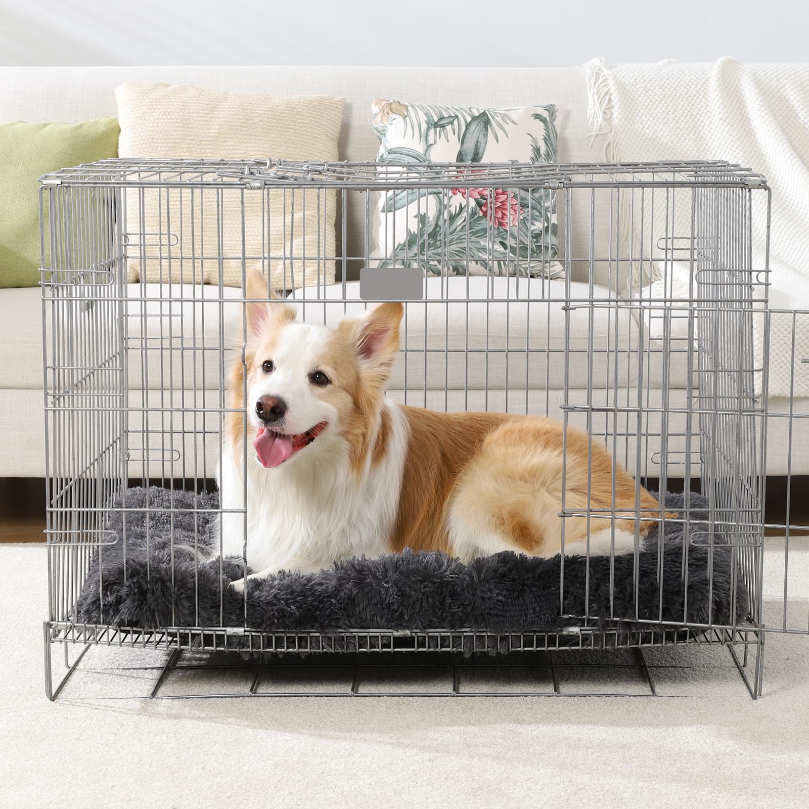 Vonabem Large Dog Bed Xl, Washable Pet Bed Dog Crate Pad For Extra Large Medium Small Dogs And Cats, Plush Soft Fluffy Dog Beds,