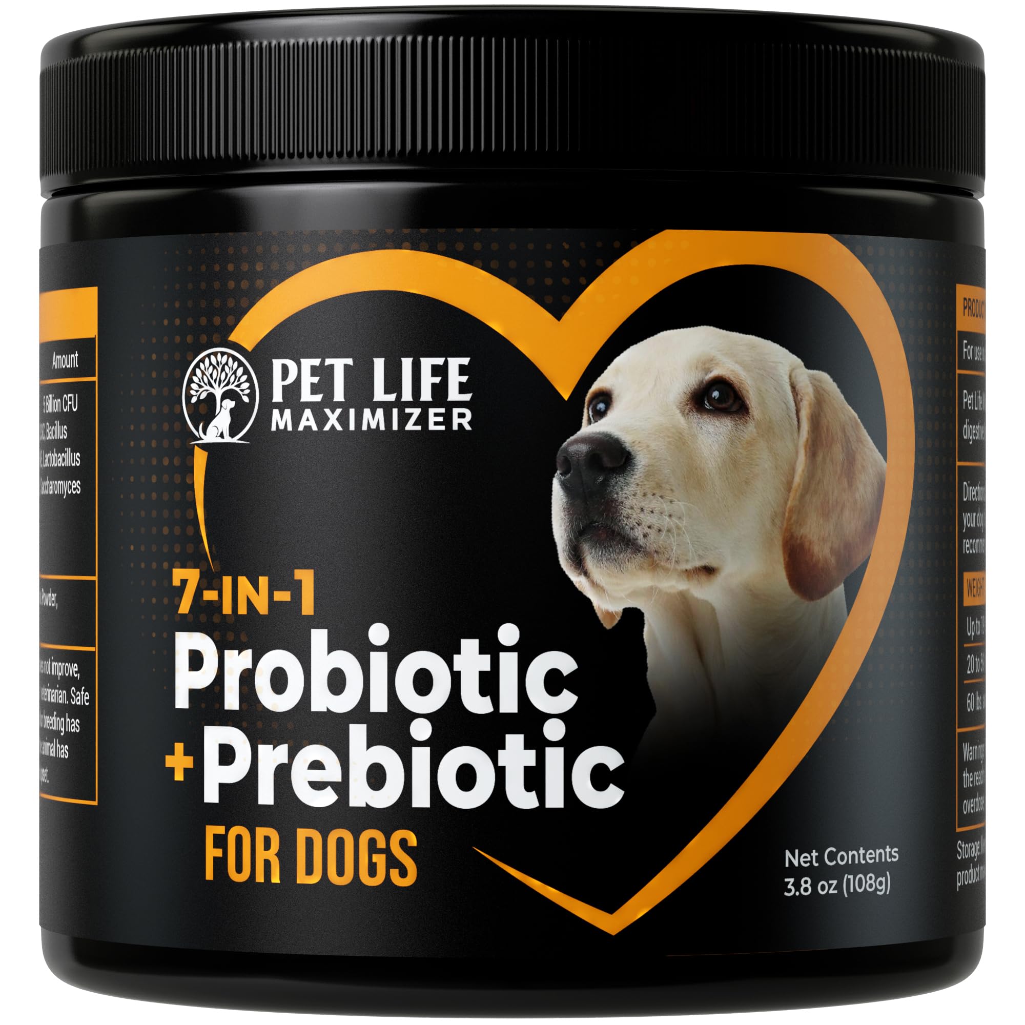 7-in-1 Probiotic + Prebiotic for Dogs. For Digestive Health, Yeast, Itchy Skin, Itchy Ears, Paw Licking. Dog Gut Health Probioti