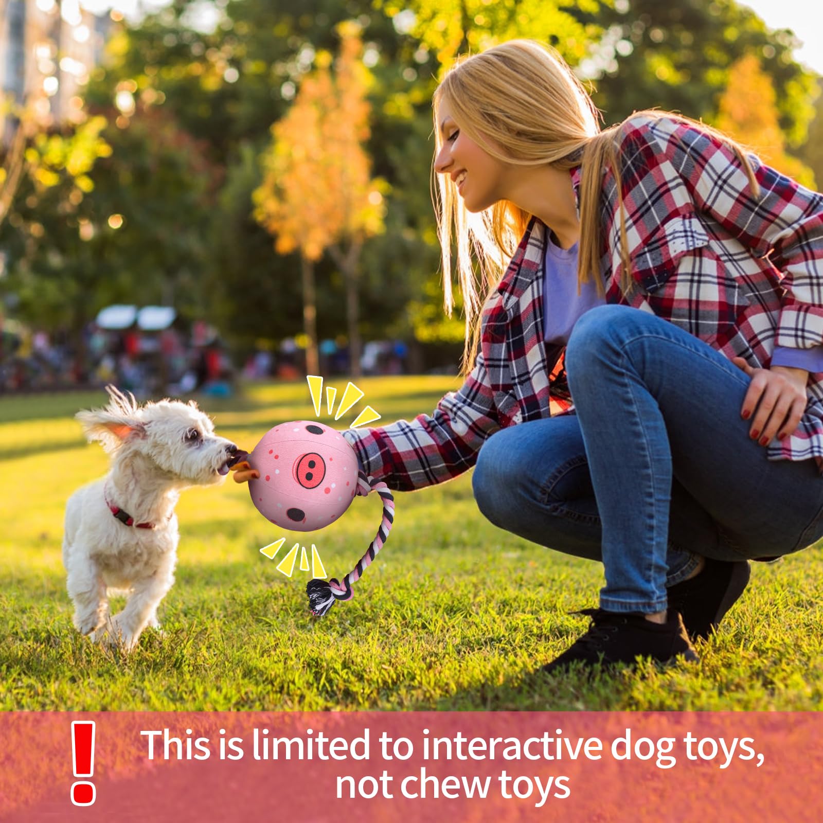 Qdan Dog Rope Dogs Toy: Dog Soccer Ball With Strap, Balls On Rope Plush Outdoor Birthday Toys For Small To Medium(For Medium Dog