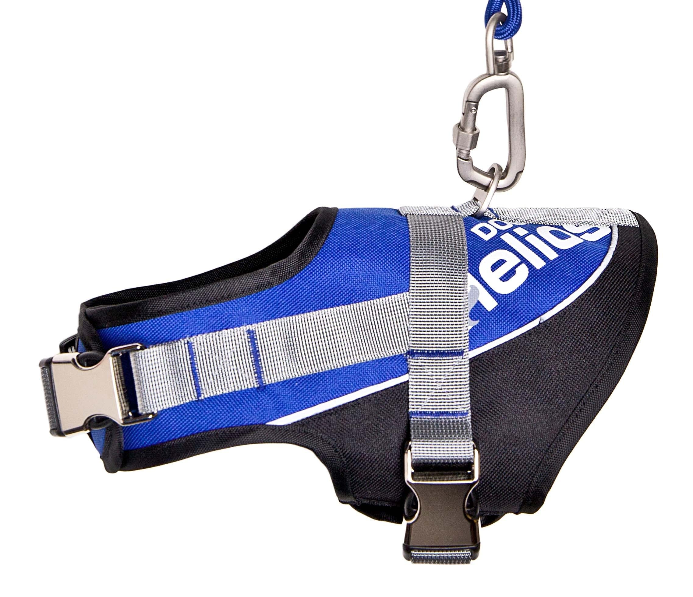 Helios Bark-Mudder Easy Tension 3M Reflective Endurance 2-in-1 Adjustable Dog Leash and Harness, Medium, Blue