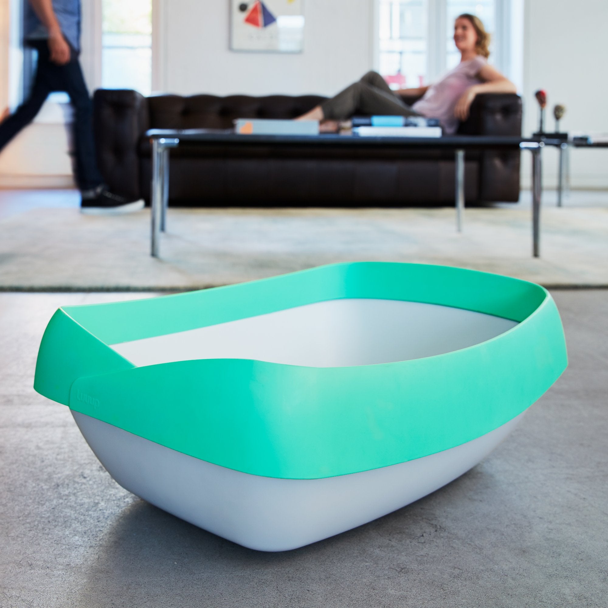 Luuup Litter Box - 3 Sifting Tray Cat Litter Box- Easy To Clean With Non-Stick Coating - Stylish, High-Sided Design With Spill Guard (15.4'X20.2'X7.5')