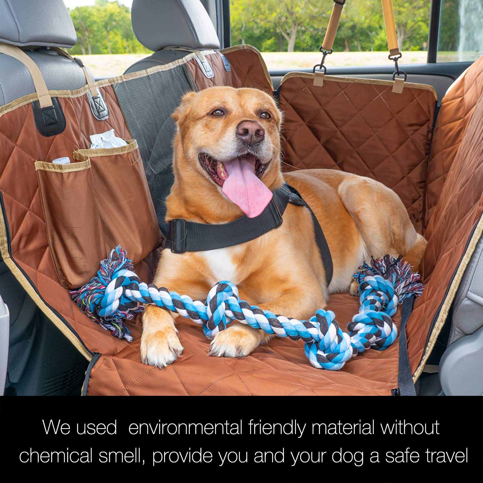 Ibuddy Dog Car Seat Cover Waterproof Dog Seat Cover For Back Seat With Mesh Window,Stain Resistant Dog Car Hammock, Nonslip Car