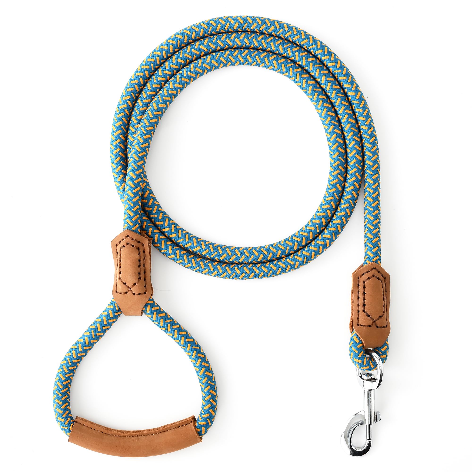 Mile High Life Leather Dog Leash, Heavy Duty Strong Genuine Leather Handle Rope Leash Soft And Comfortable For Small Medium Larg