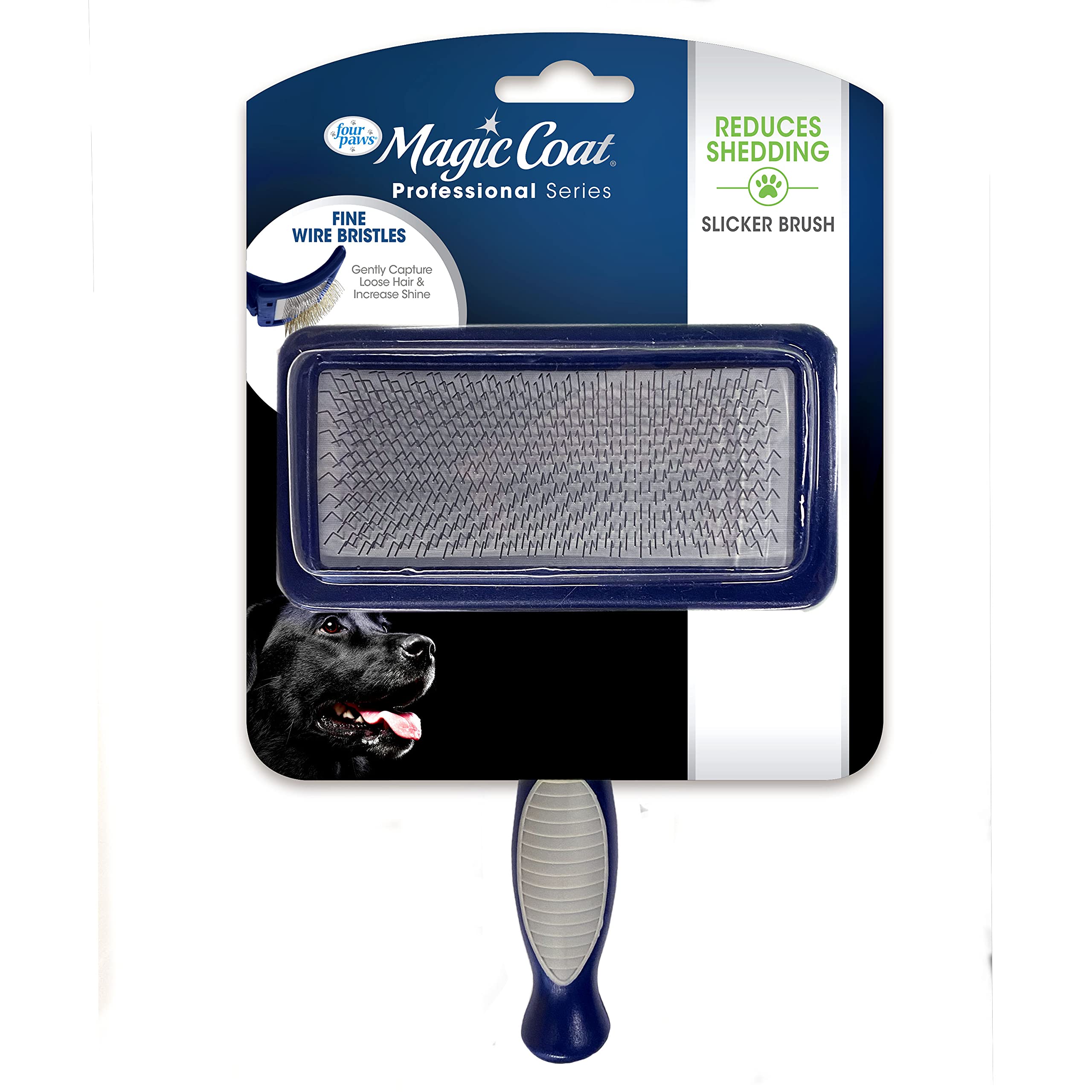 Four Paws Magic Coat Professional Series Grooming Brush For Dogs & Cats, Reduces Shedding, Stimulates Coat'S Natural Oils, Ergon