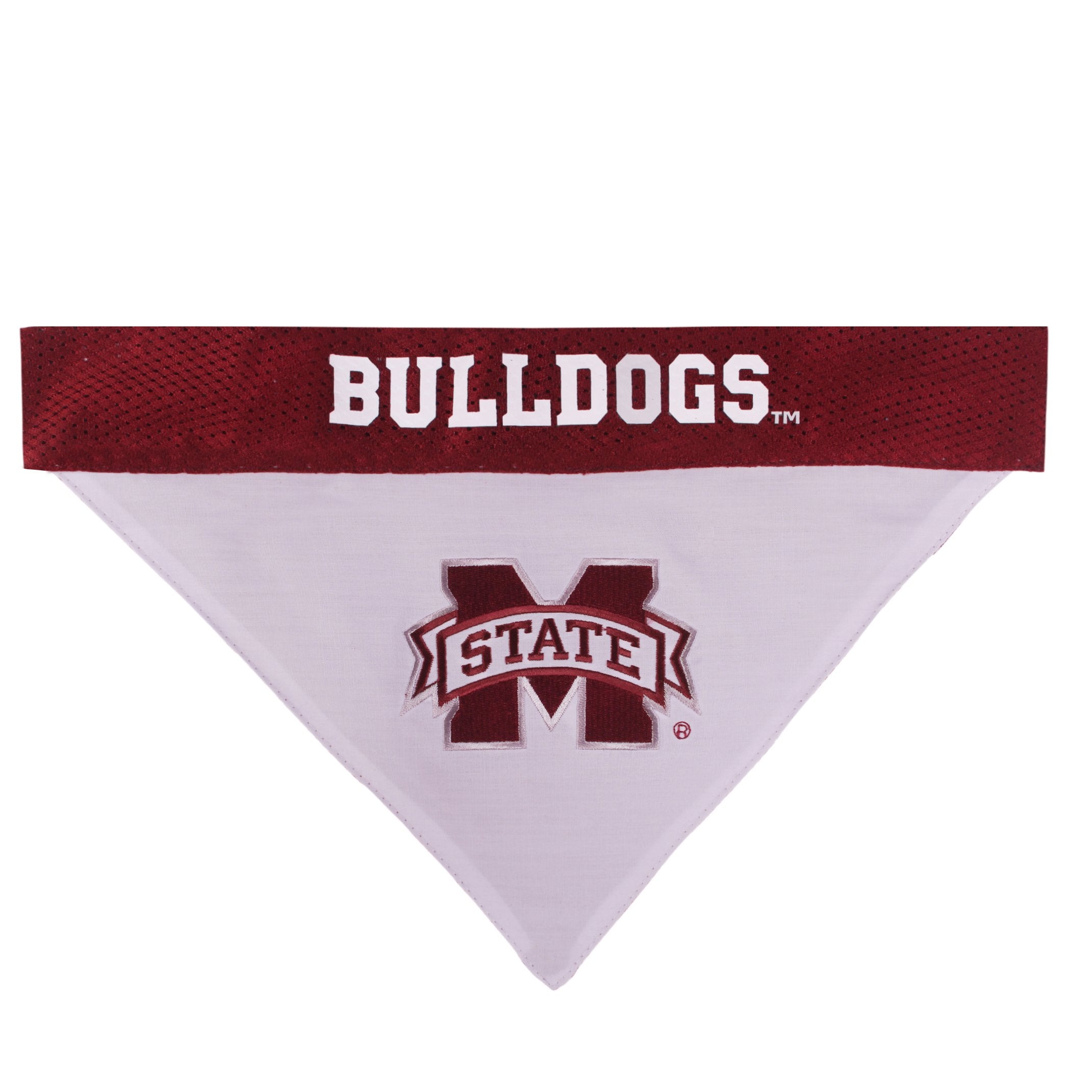 Pets First Collegiate Pet Accessories, Reversible Bandana, Mississippi State Bulldogs, Small/Medium