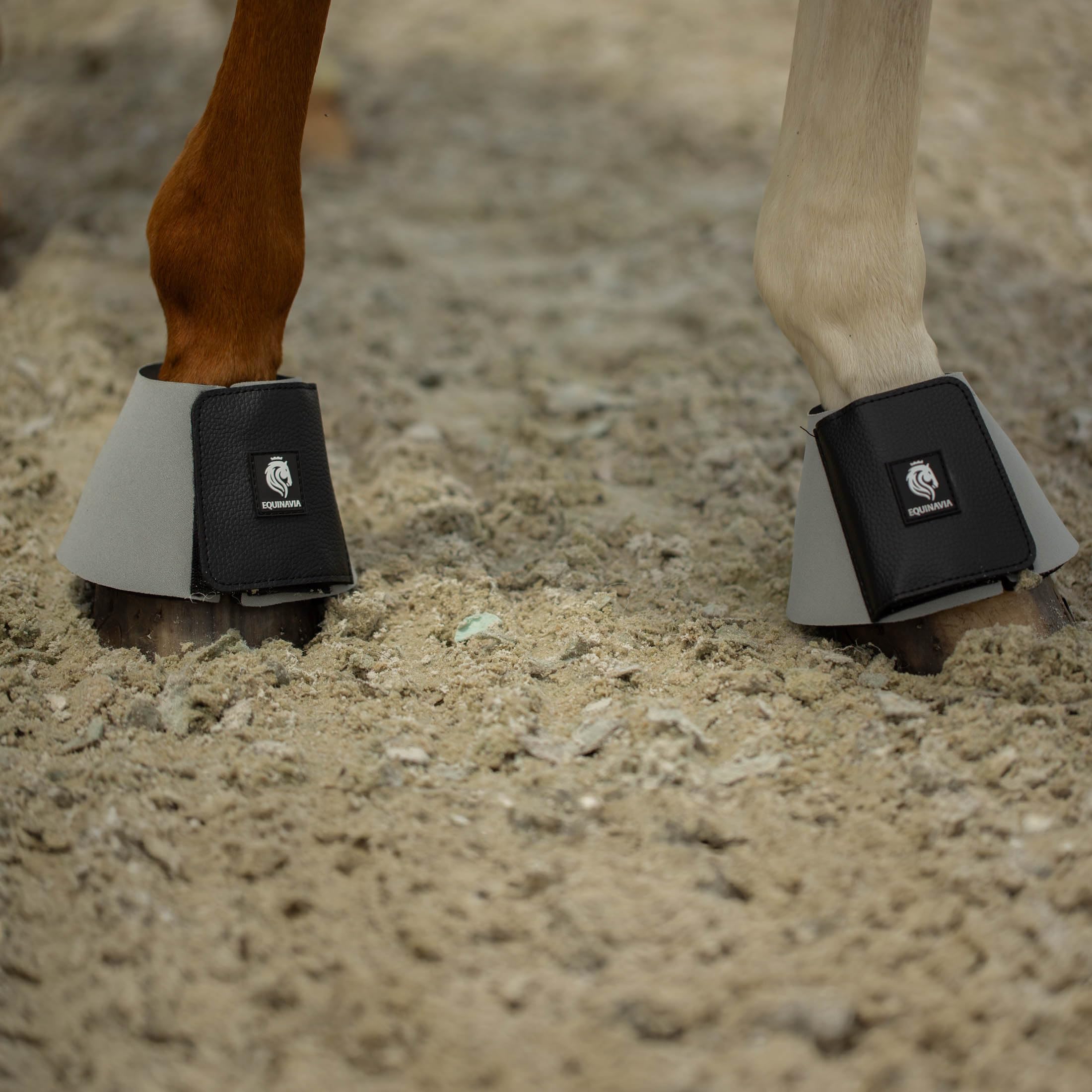 Equinavia Toki Bell Boots For Horses | Neoprene Overreach Boots - Steel Grey - L